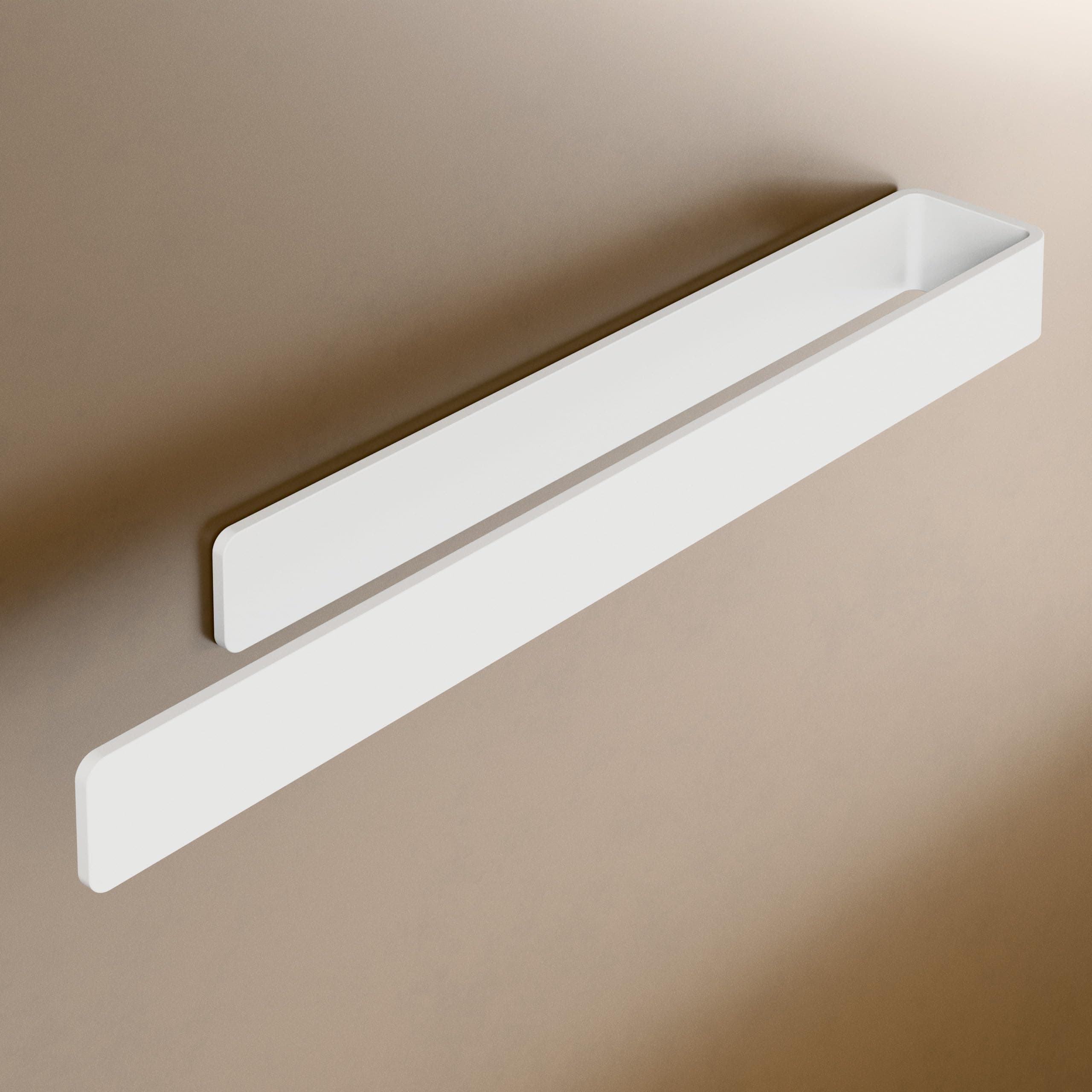 LIEBHEIM Porta Asciugamani Bagno Adesivo - Appendi Asciugamani Bagno - Portasciugamani Adesivo - Portasciugamani da Parete - senza forare (alluminio bianco, 40 cm)