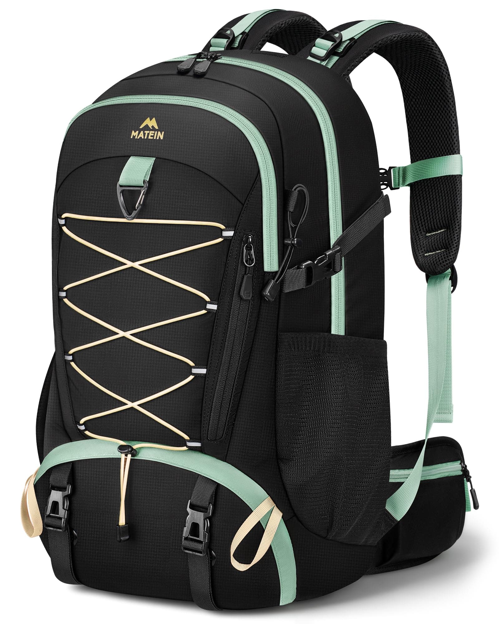 MATEIN Zaino Trekking 40L Uomo Donna, Scomparto Scarpe e Cintura Lombare | Zaino da Trekking Leggero, Include Copertura Antipioggia, per Hiking, Escursionismo, Campeggio, Viaggio e Outdoor, Nero