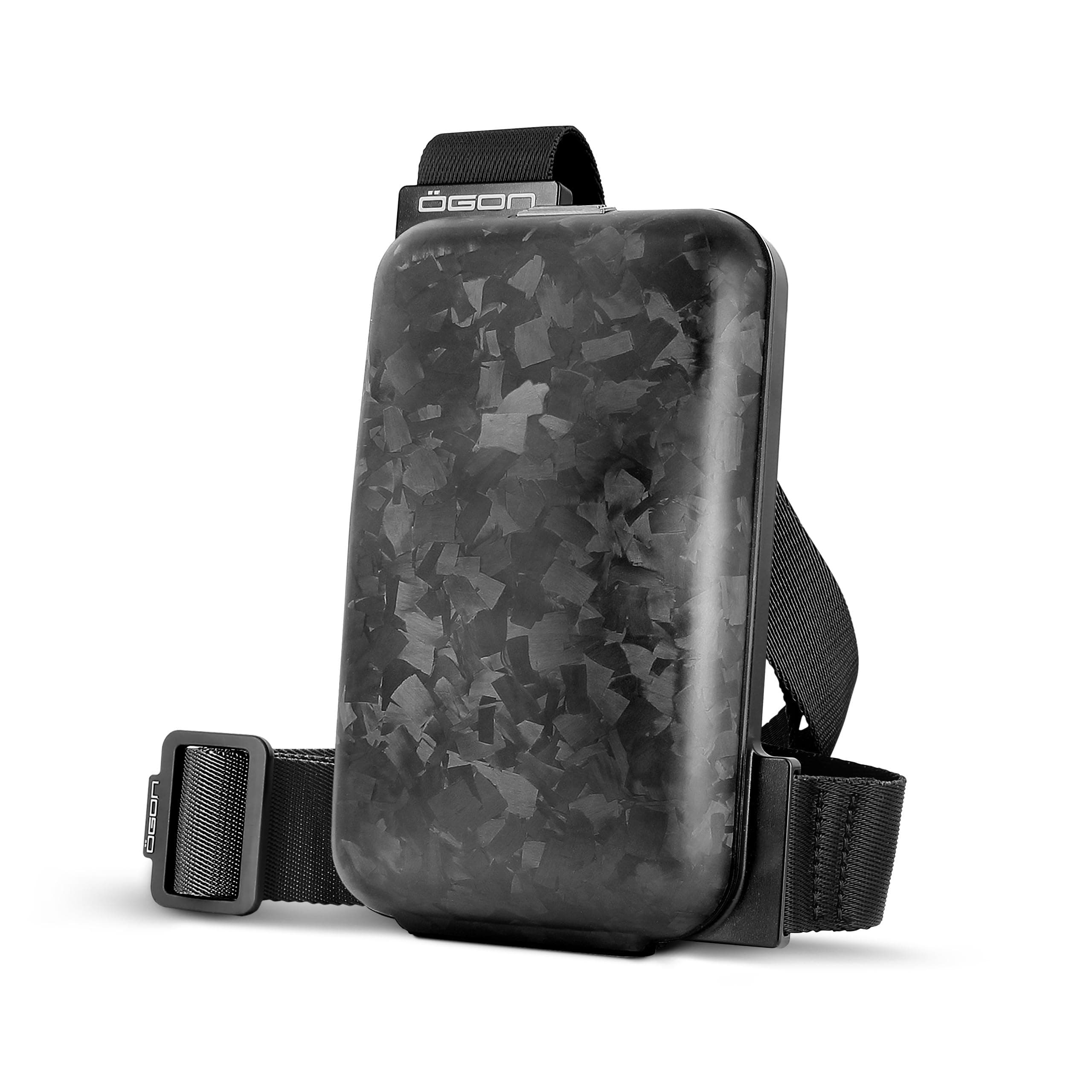 ÖGON -DESIGNS- Banane en véritable fibre de carbone forgée, pratique et stylée avec portefeuille intégré