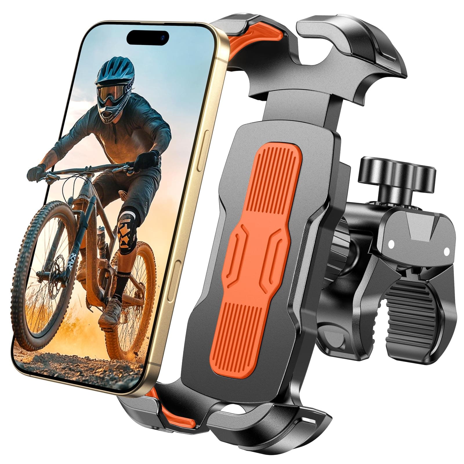 Rolgno Soporte Movil Bicicleta, [Liberación Rápida & 360° Rotación] Soporte Móvil Moto, Cierre Seguro Porta Telemóvel Bici for 4.7"-6.9" Móvil, Porta Telefono Montaña para Bicicleta/Ciclomotor/Escúter