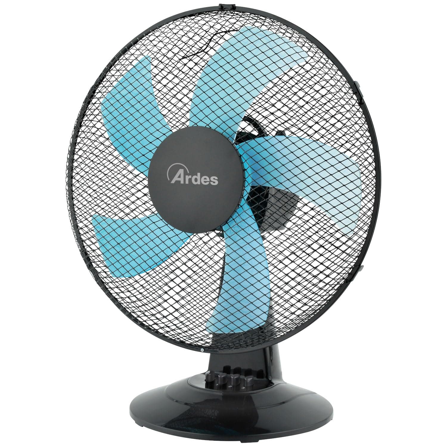 Ardes STEELO 40N Ventilatore da Tavolo 50W 40 cm con Oscillazione Automatica, Inclinazione Regolabile, 3 Velocità, Design Compatto e 5 Pale