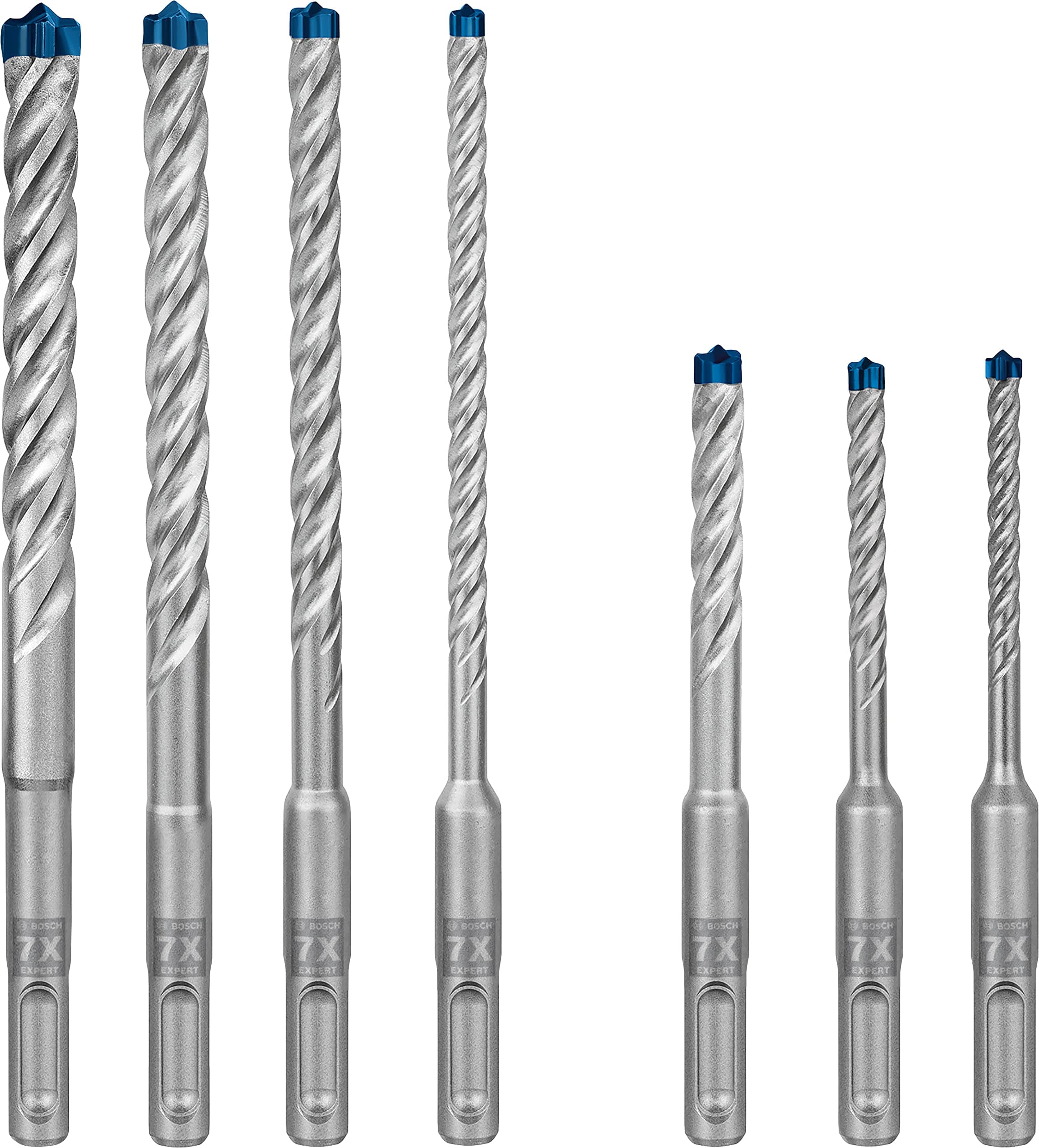 Bosch 7x Coffret de forets EXPERT SDS plus-7X | pour Pierre tendre, Pierre dure, Ø 5,00, 6,00, 8,00, 6,00, 8,00, 10,00, 12,00 mm Professional Accessoire Marteau burineur