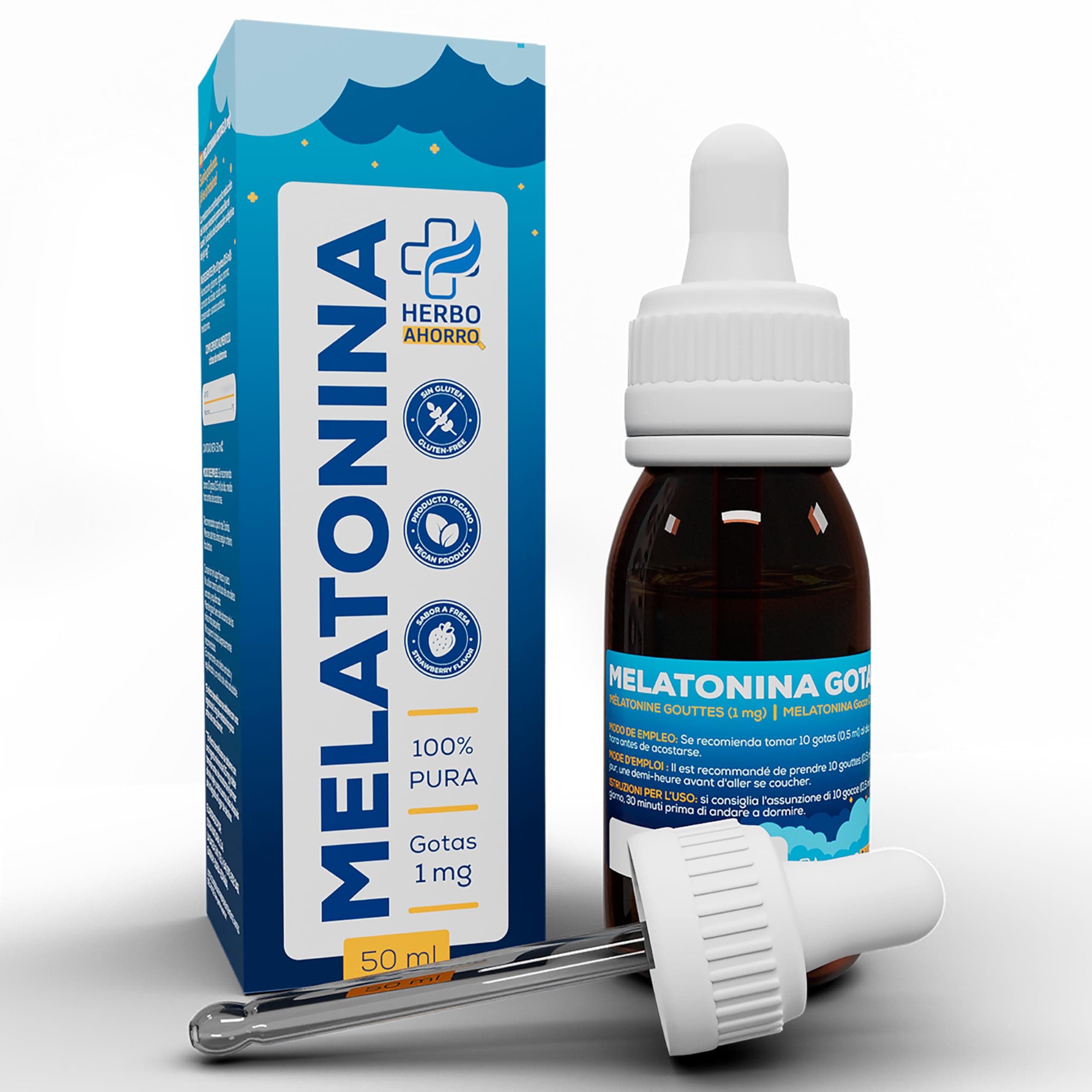 Melatonina gocce bambini e adulti - Melatonina 1mg senza effetto rebound, favorisce un sonno dolce, prolungato e profondo - Riposo rigenerante, risveglio senza sonnolenza - Gusto fragola - 50ml