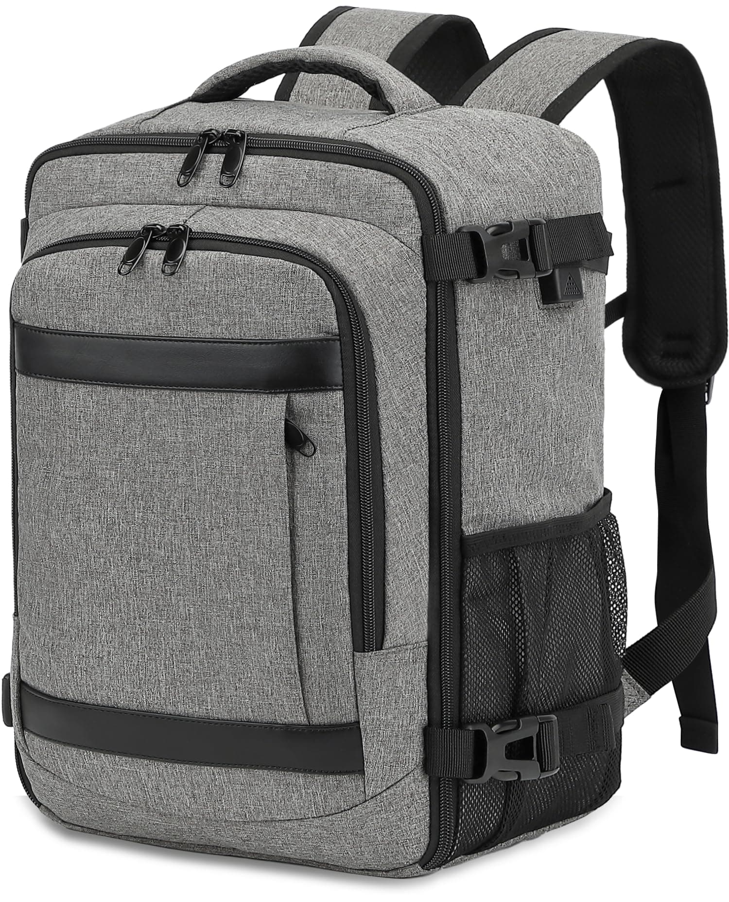 KLOSTAIN Mochila Viaje Cabina Avion 40x20x25 para Ryanair 20L Mochila Cabina Equipaje de Mano Bolso Hombre para Portatil Gris Melangé Claro