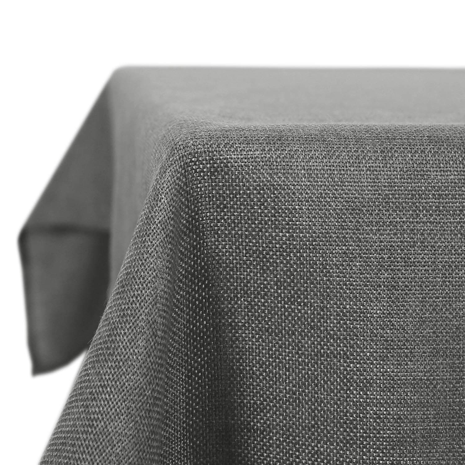 Deconovo Mantel de Mesa Rectangular Efecto Lino 140 x 240 cm Gris