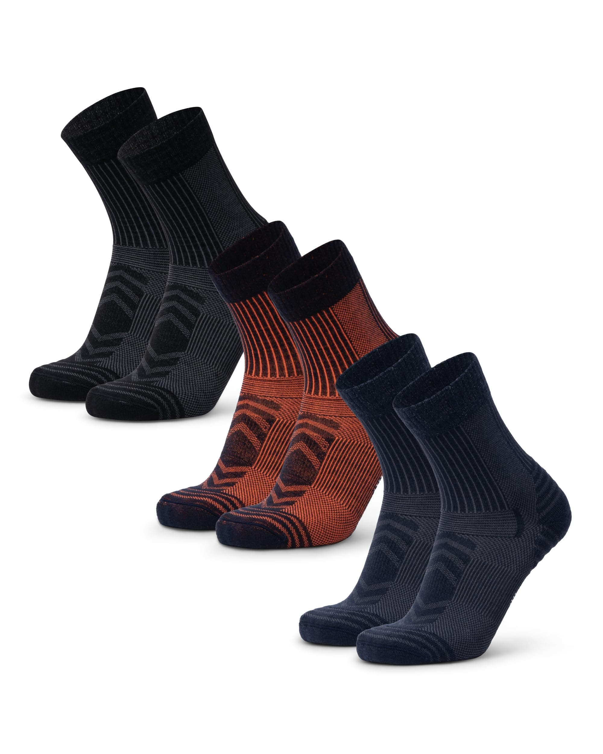 DANISH ENDURANCE Calze Trekking Leggere in Lana Merino, Anti-Vesciche, Traspiranti, da Uomo, Donna, Bambino, 3 Paia