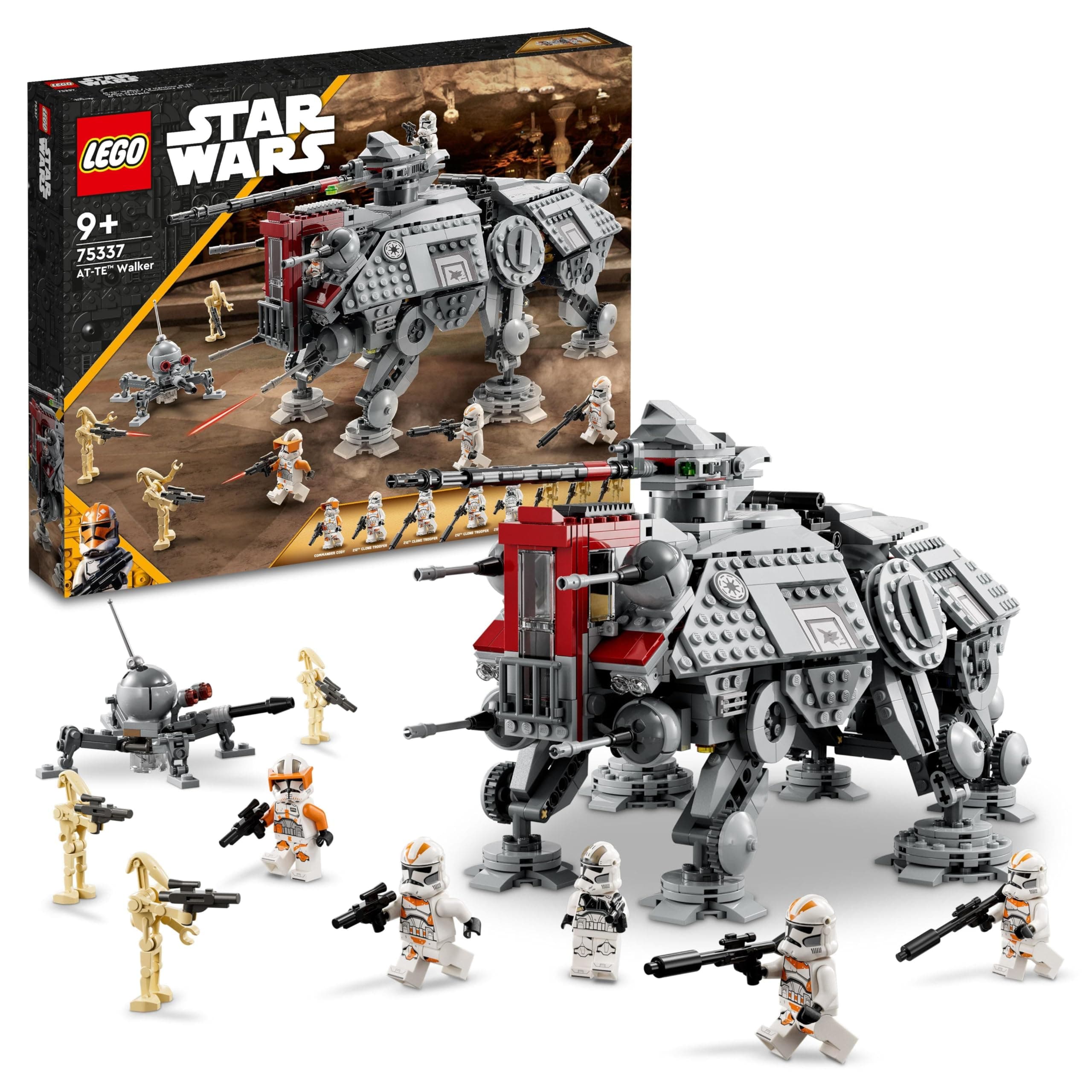 LEGO Star Wars 75337 Walker AT-TE Giocattolo da Costruire con 3 Minifigure del 212° Clone Trooper, Droidi da Battaglia e Droide Ragno - Regalo per Bambini da 9 Anni e Fan della Vendetta dei Sith
