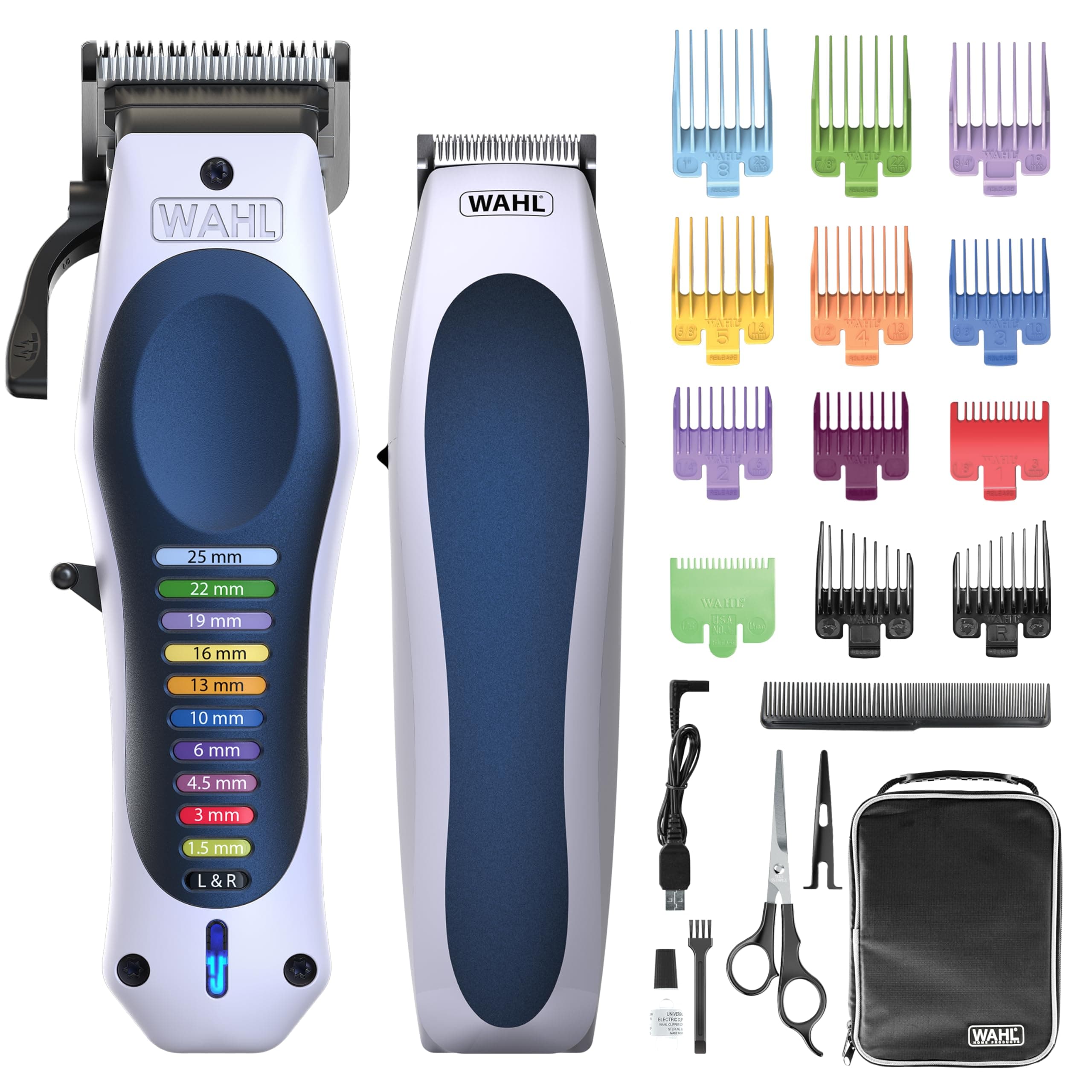 WAHL Color Pro Lithium Combi Kit, Kit de coupe complet, Levier de réglage pour contrôler la longueur, Batterie puissante, Tondeuse de finitions et d'entretien de la barbe, Ciseaux & peigne de coiffure