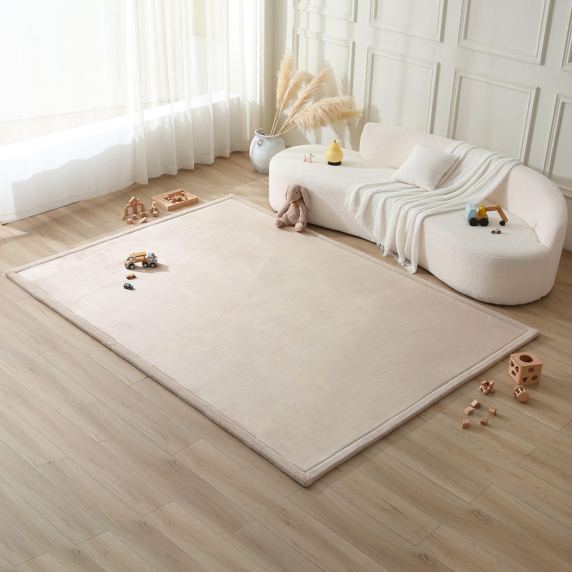 Hakuna Matte Tapis d'éveil Bébé 280x200x2,5cm, Beige – Tapis de Jeux avec Mousse Mémoire de Haute Qualité – Tapis Antidérapant pour Bébé, Tapis de Sol Enfant