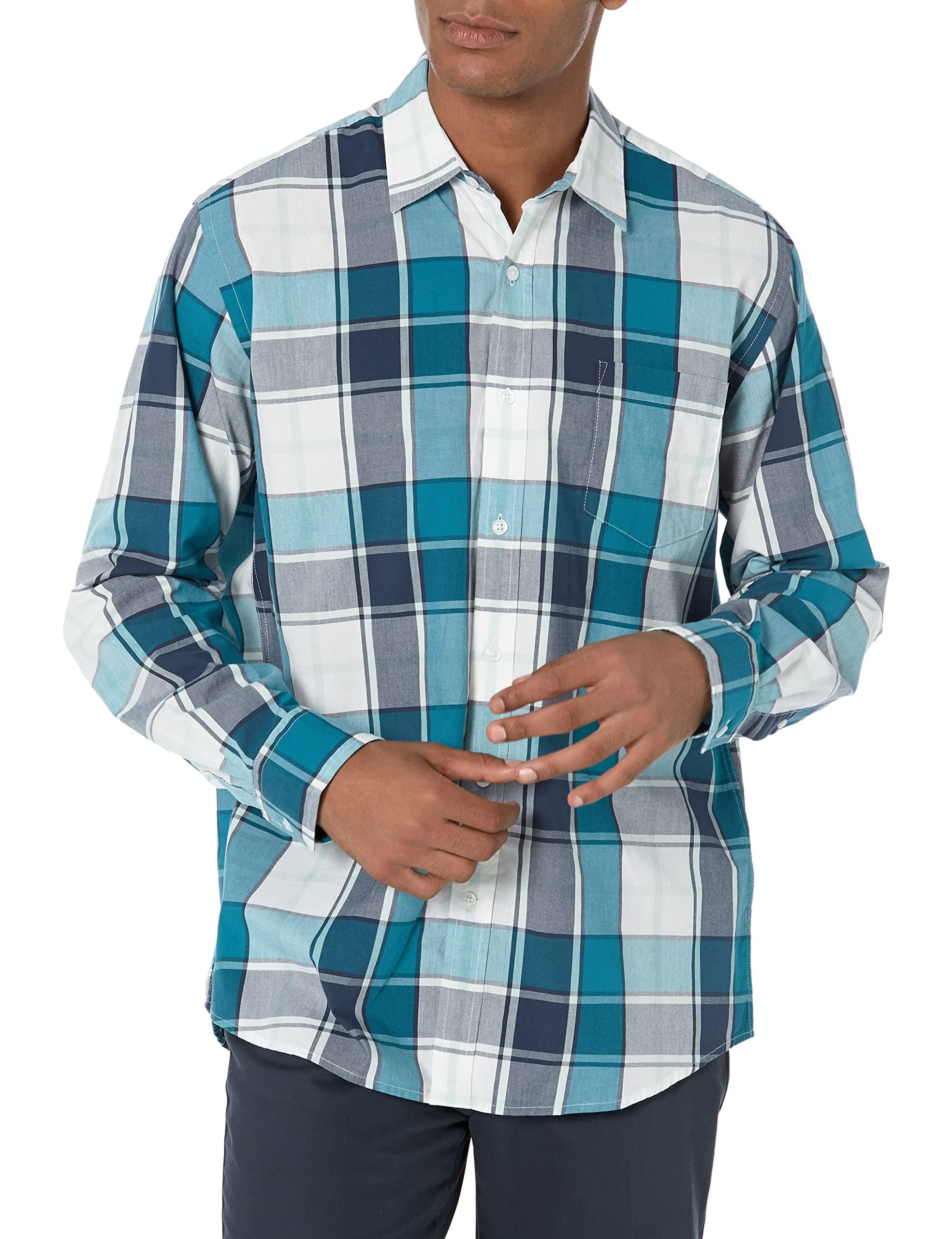 Amazon Essentials Herren Langärmeliges Business Hemd aus Popeline, Normale Passform