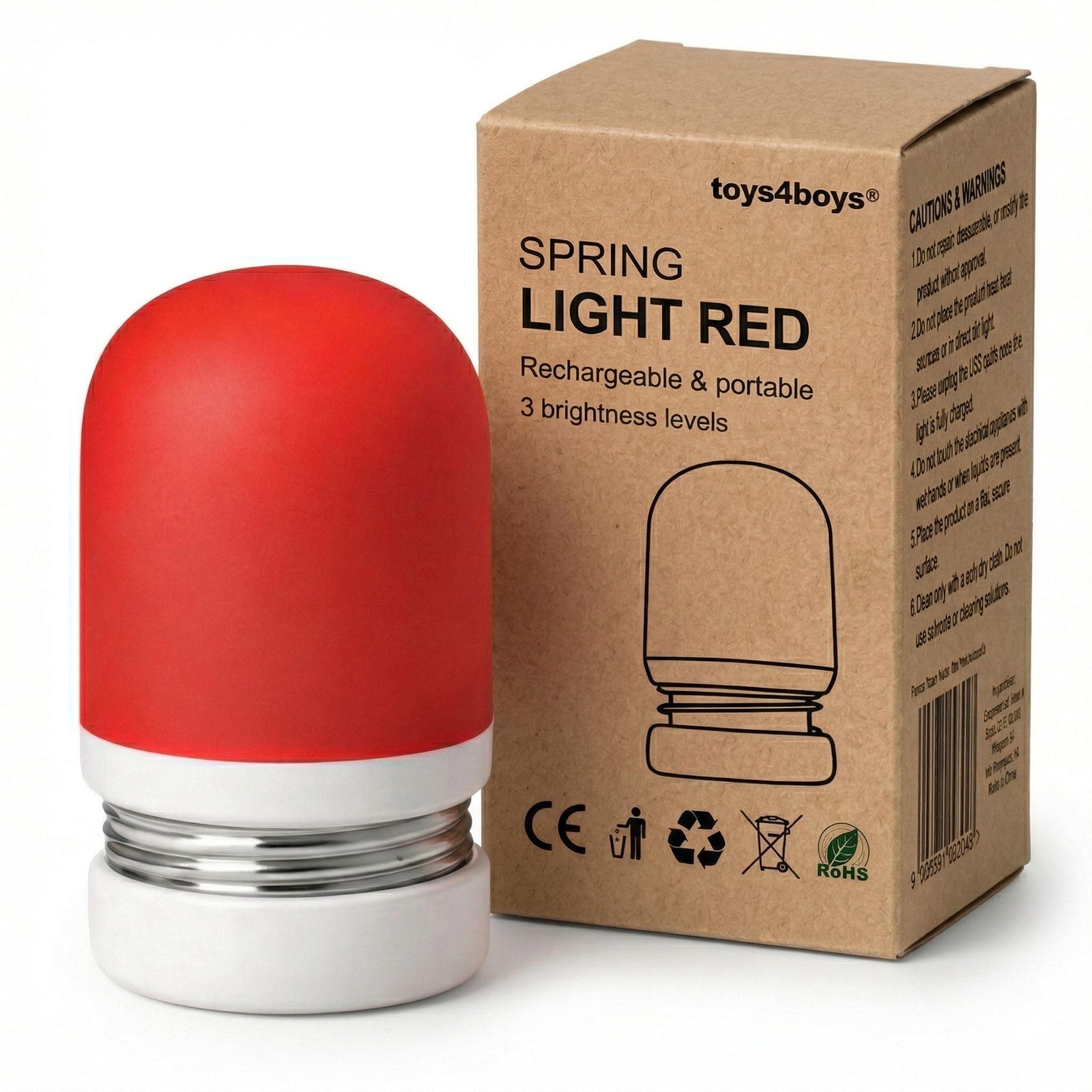 Toys4Boys Luz Nocturna Infantil Roja Para Dormir 620 nm- Lámpara de Noche Led Suave Para Mesita, Habitación de Niños o Bebés - Luz Quitamiedos Ergonómica Que no Interfiere Con la Melatonina