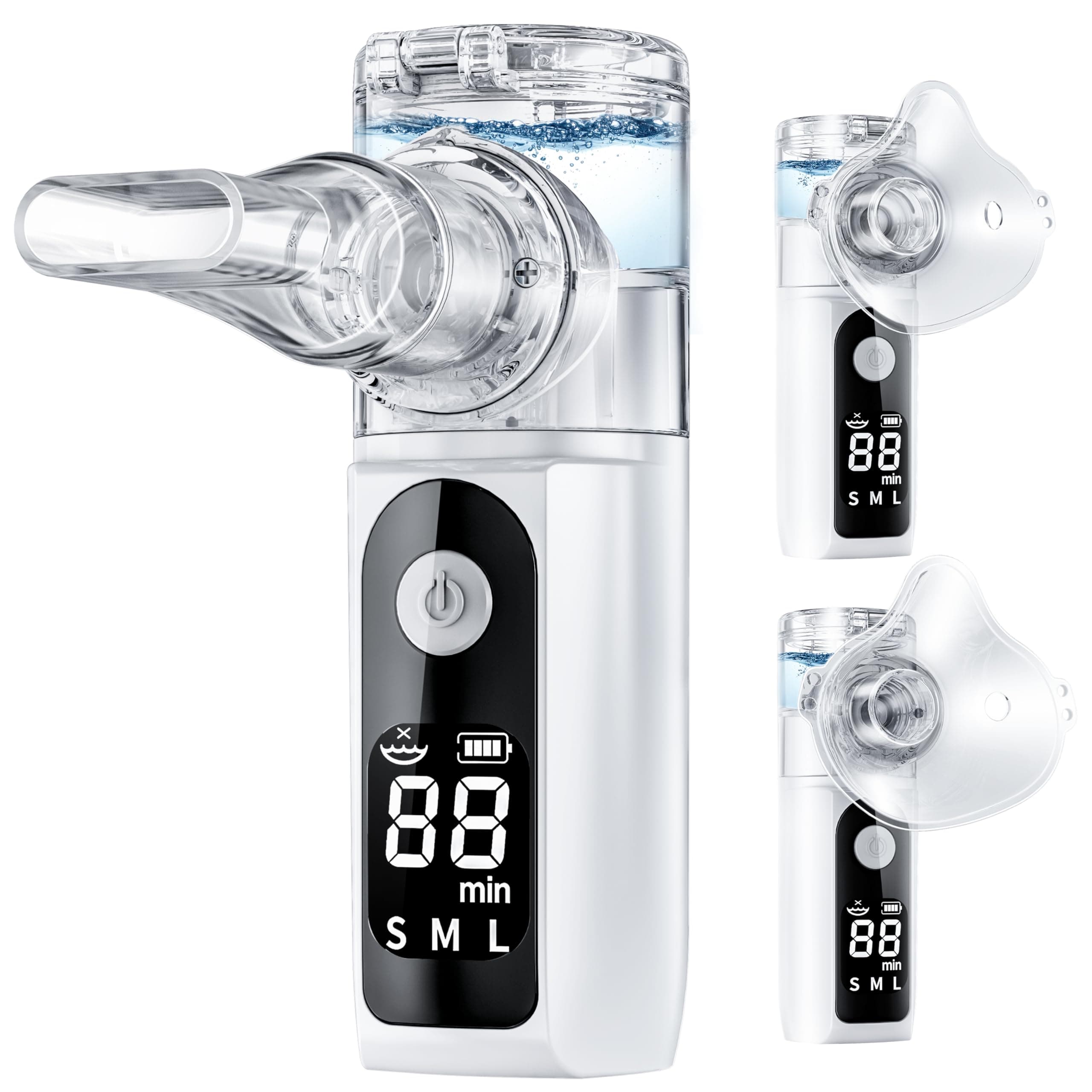 YOZISS aerosol portatile silenzioso, Ultrasuoni macchina aerosol adulti e Bambini con 2 Maschere e Boccaglio, Aerosol Bambini Portatile per Viaggi e Uso Domestico