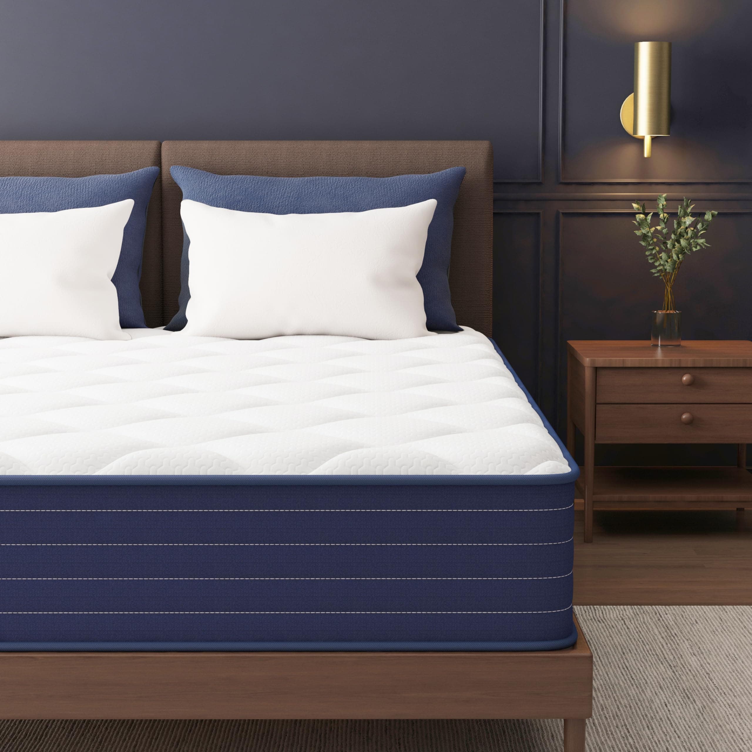 MOLPHIT Colchón 135x190-25cm Altura con Certificación Oeko-Tex, Medio-Firme Memory Foam Viscoelástico con Muelles Ensacados, Tejido Transpirable y Suave para Pieles Sensibles