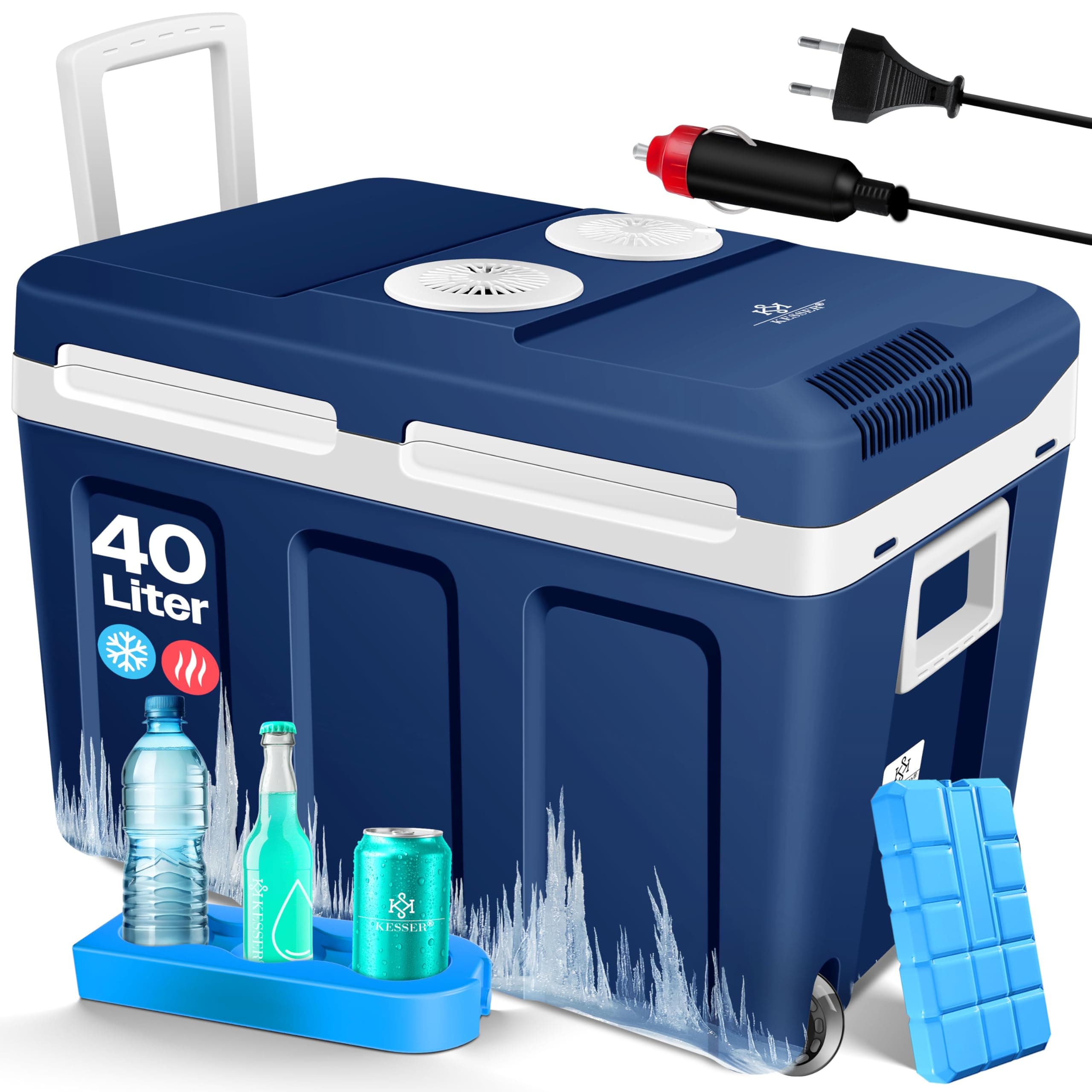 KESSER® Glacière à roulettes 40L | pour Garder au Chaud et Refroidir | Glacière thermoélectrique | 12 Volts et 230 Volts| Mini-réfrigérateur | Thermobox pour Voiture| Bateau et Camping | EEK A++