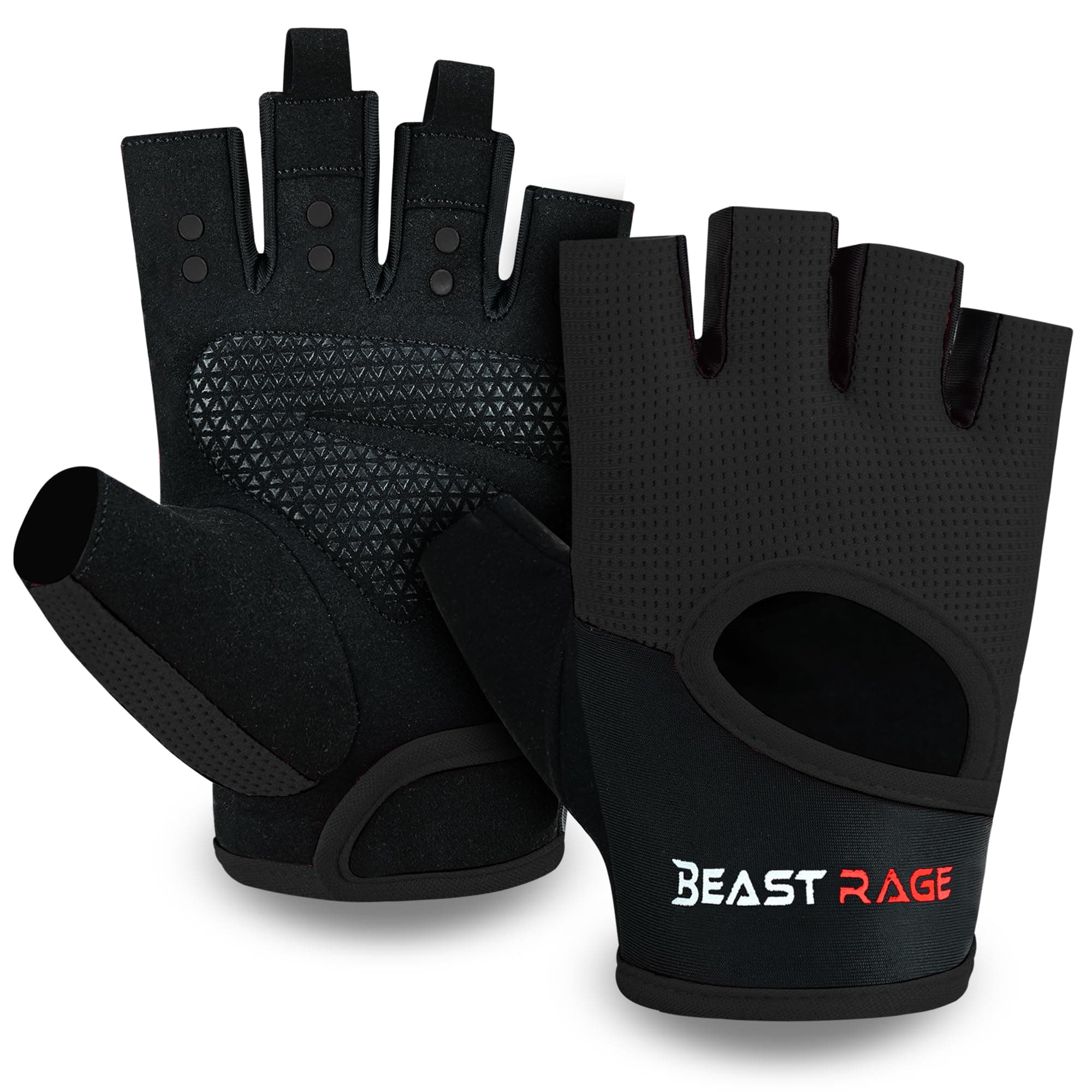 BEAST RAGE Guantes de Fitness Transpirables para Hombres y Mujeres Guantes de Levantamiento de Pesas de Entrenamiento de Gimnasia Antideslizante Crossfit Musculation Cycling