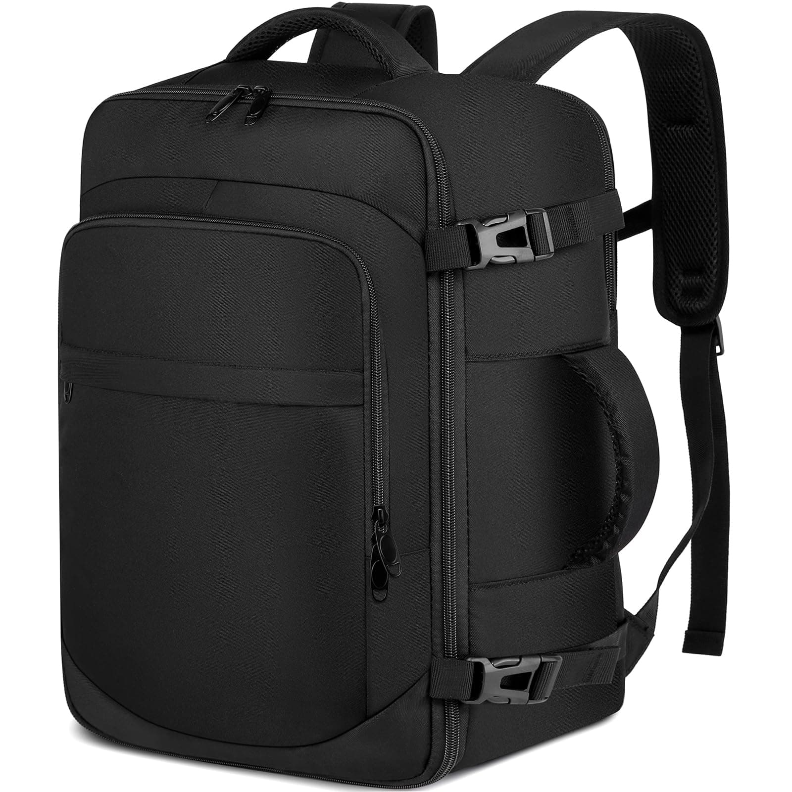 ENZOSUM Mochila Viaje Cabina Avion 45x36X20,Mochila Cabina para Easyjet 30L Maletas De Viaje Cabina Bolsa de Viaje Hombre Mujer para Portatil 15.6 Pulgadas Negro
