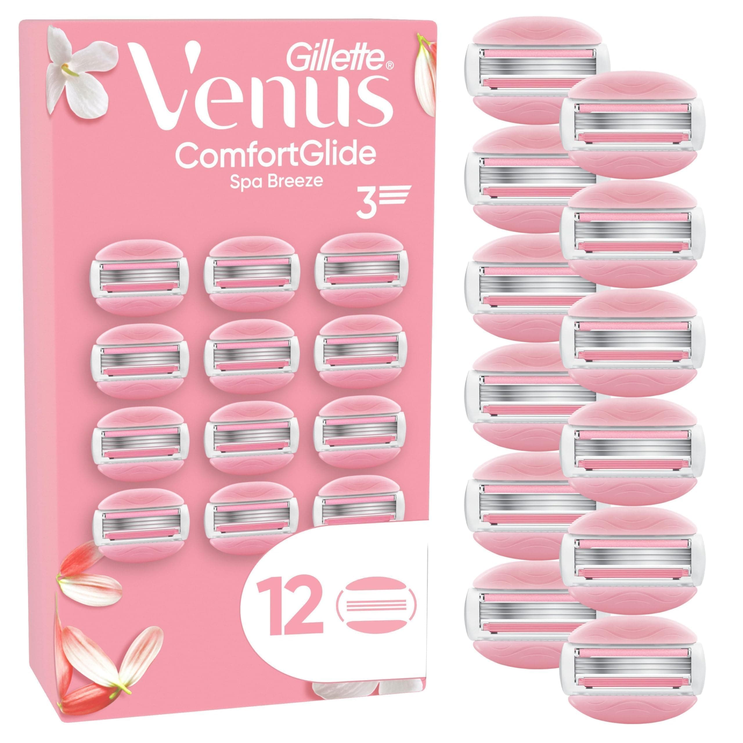 Gillette Venus ComfortGlide Spa Breeze Damenrasierklingen, 12 Ersatzklingen für Damenrasierer
