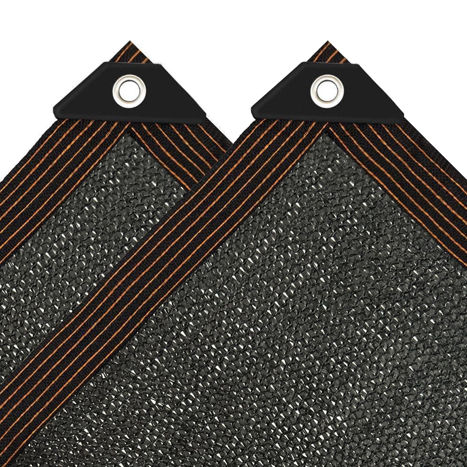 Toldo de 6 x 8 cm, rectangular, grande, con ojal, 90 % protección solar, color negro, toldo de jardín, terraza, tela UV, para plantas, casa de agua, ganado