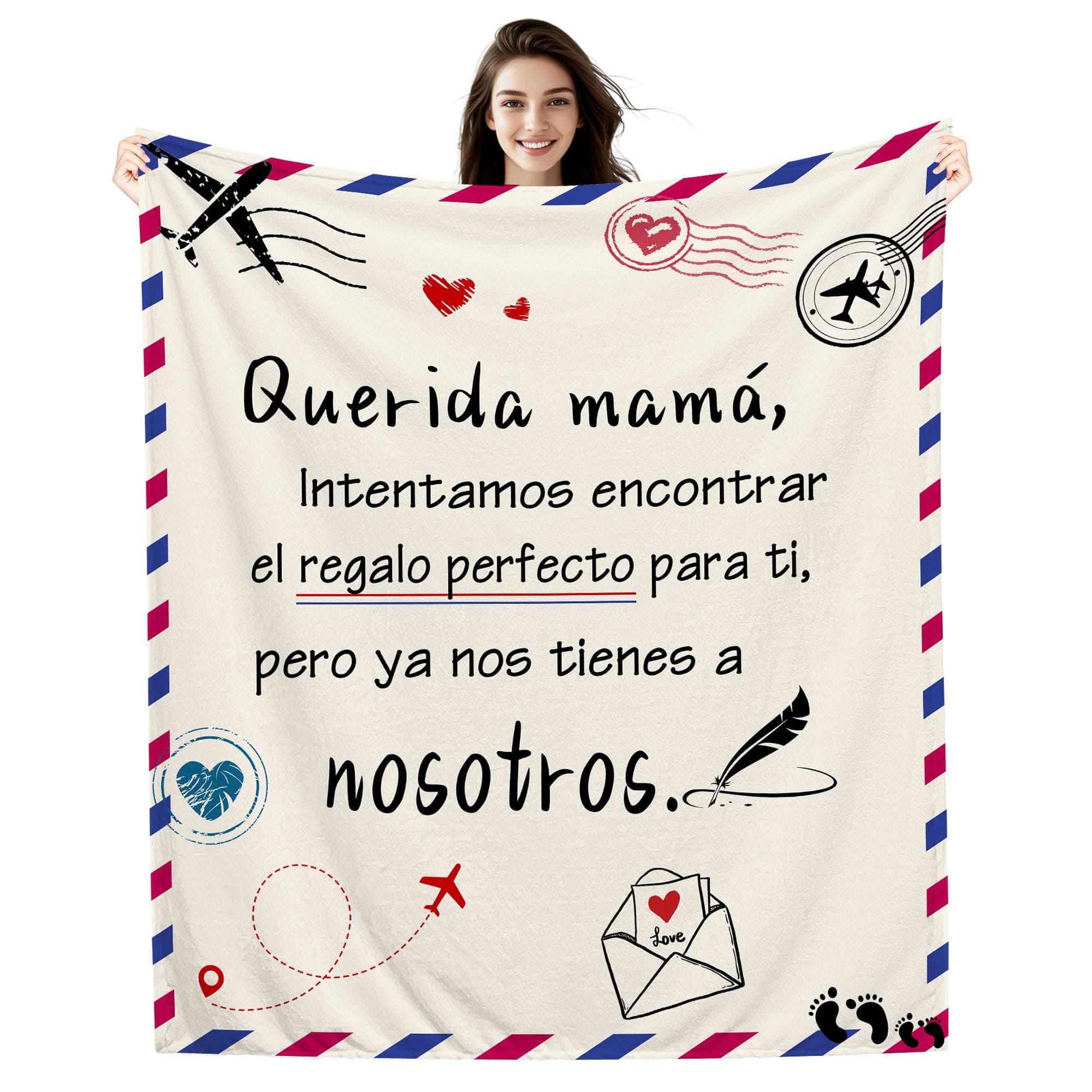 Amorea Mamá Intentamos Encontrar Manta para Mamá de Parte de los Hijos Regalo de cumpleaños Regalo de Día de la Madre (mamá-b)