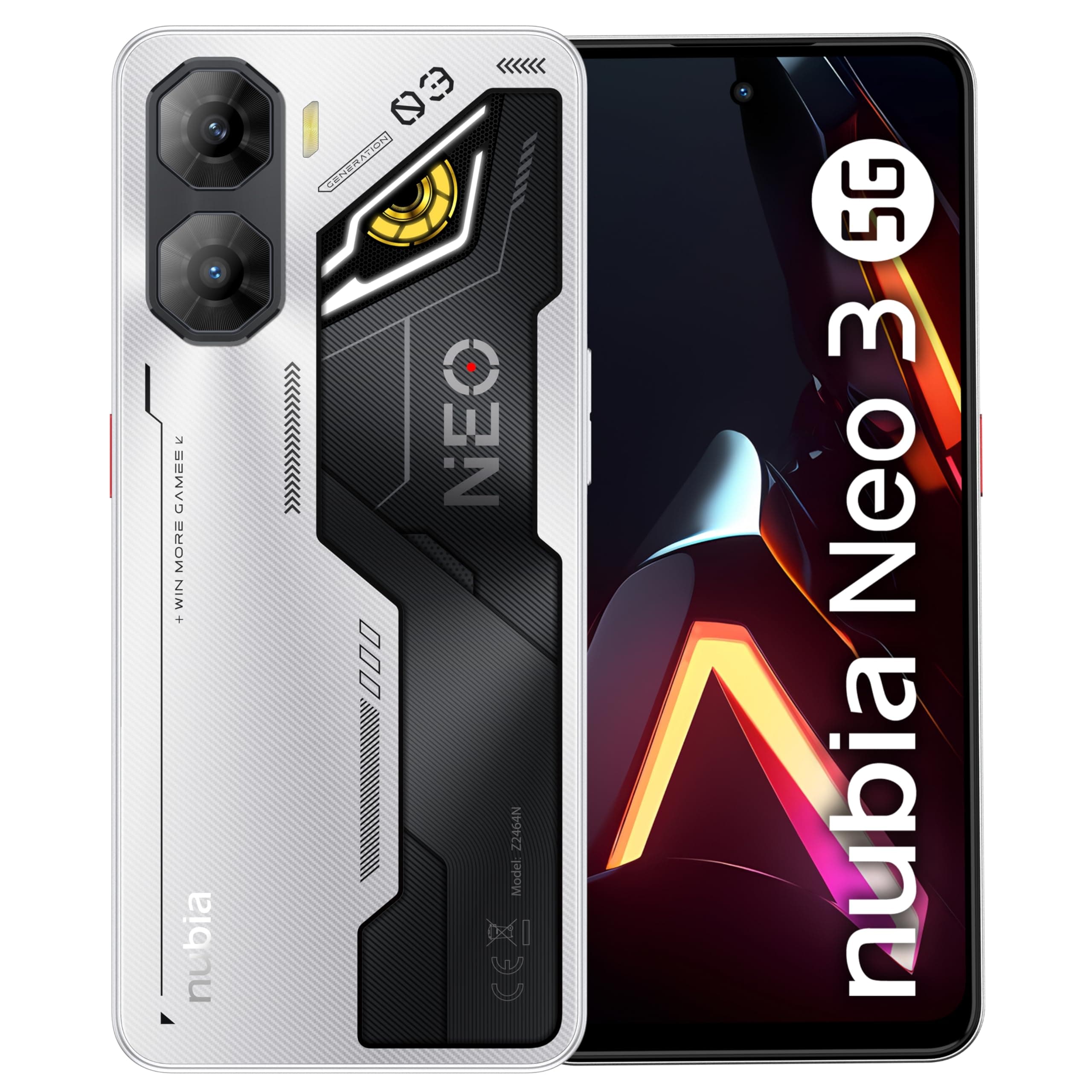 nubia Neo 3 5G Smartphone Gaming Android 15, 8+12GB RAM Dinamica + 256GB ROM, Display 6.8” FHD+ 120Hz, Camera 50MP, Smartphone Dual SIM 5G, NFC, Batteria 5230mAh, Alte Prestazioni, Cyber Silver