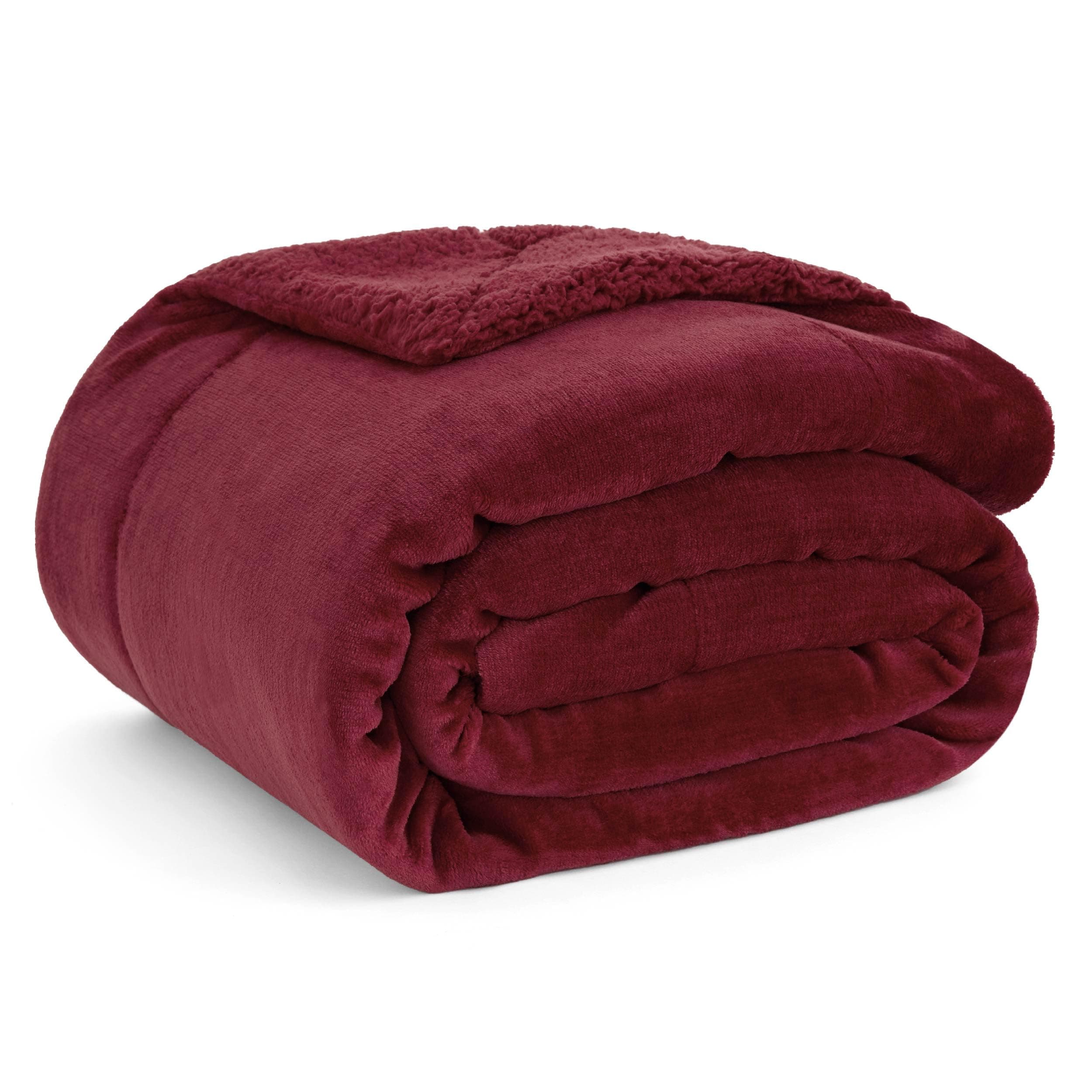 BEDSURE Kuscheldecke - Warm Sherpa Wolldecke & Sofadecke, Flauschig Sofaüberwurf Decke, Dicke Couchdecke, Fleecedecke, Flauschige Wohndecke für Couch, Rot, 150x200 cm, XL