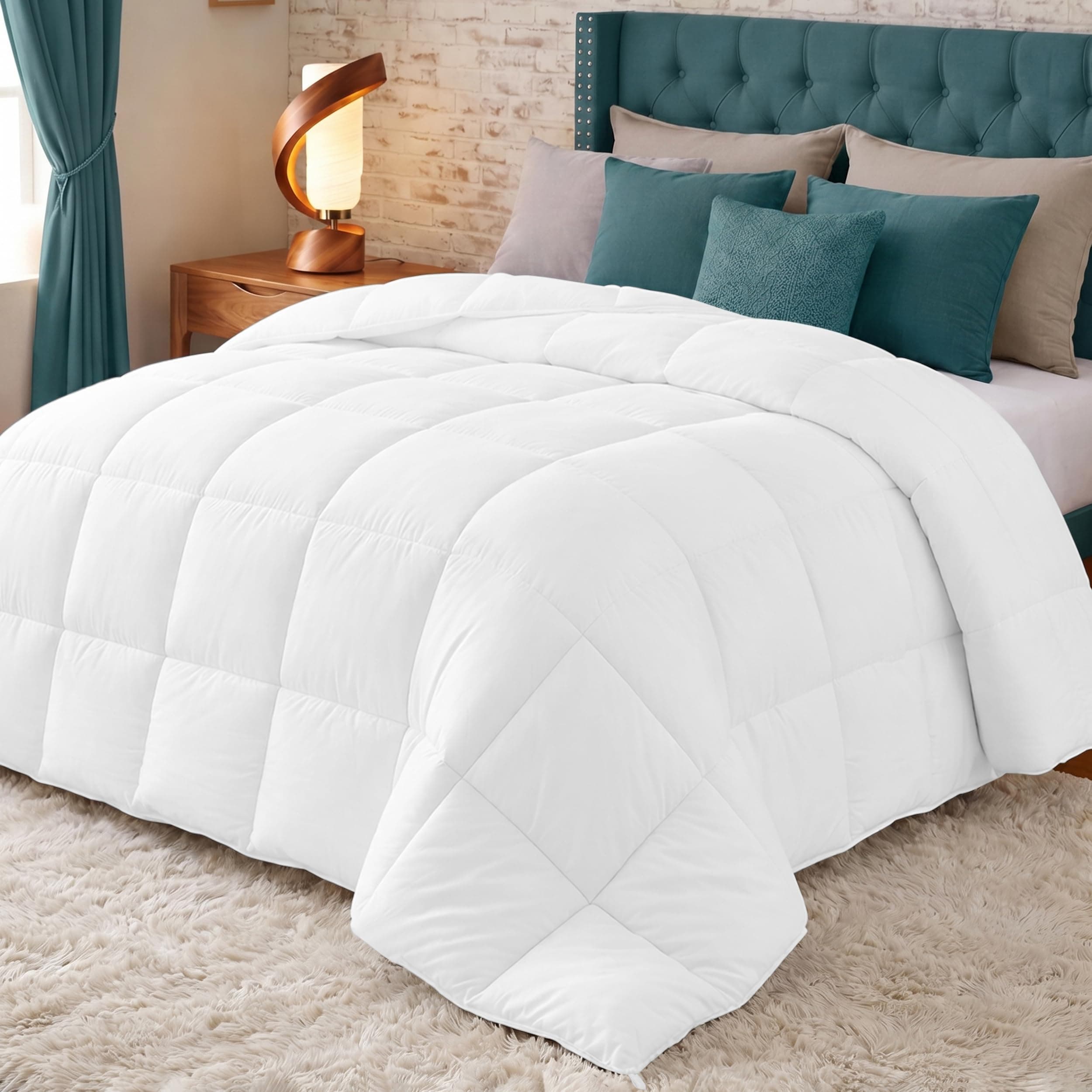 Utopia Bedding Edredón de Fibra 220x240 cm, Fibra Hueca siliconada, 370 gr/m², (Blanco, Cama 135/150-220 x 240 cm)