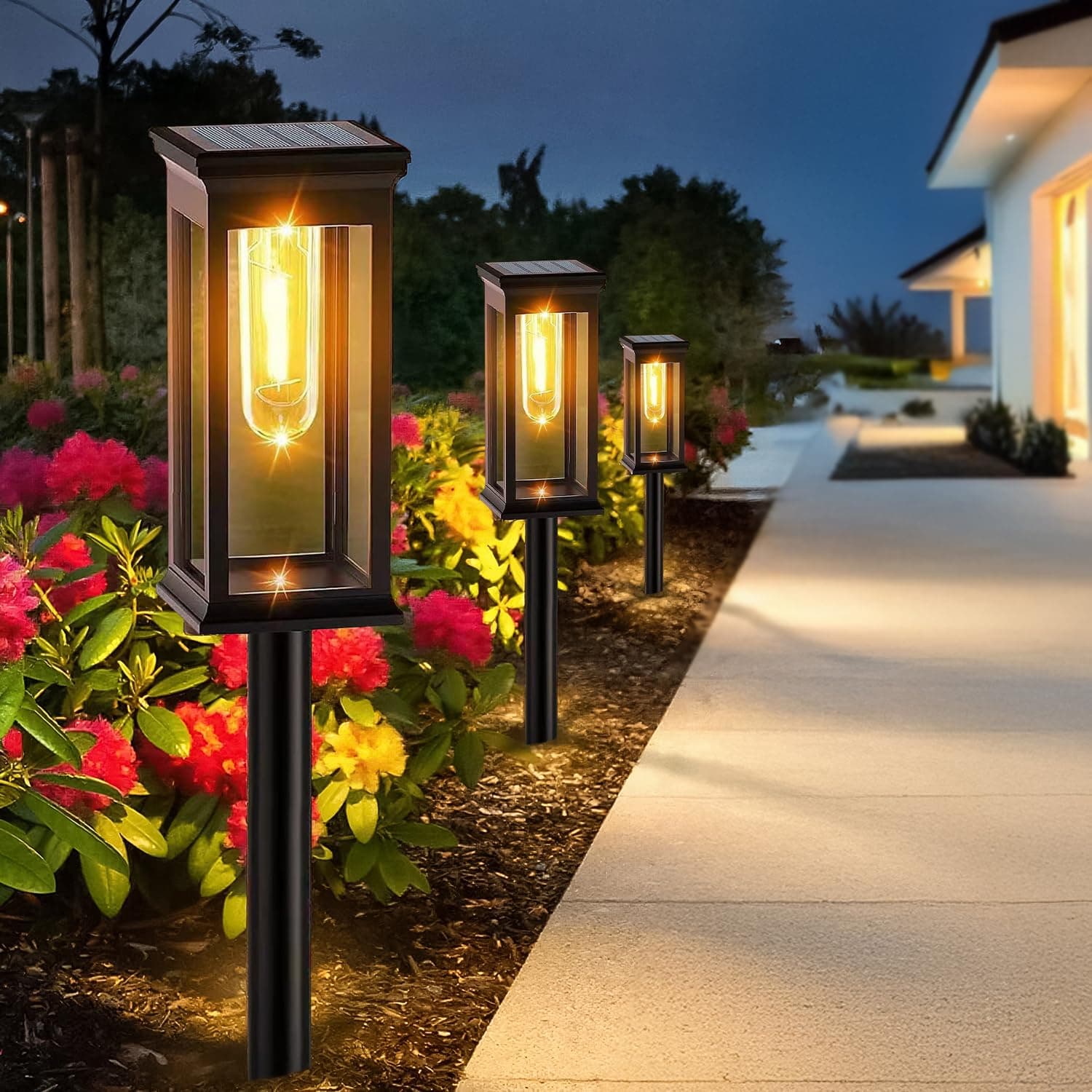 Yorezcop Luces Solares Led Exterior Jardin, 8 Piezas Luz Solar Exterior Jardin, 800mAh IP65 al Aire Libre a Prueba de Agua Luces Solares Para Jardín Patio Césped Acera Jardín Decoración Luces solares