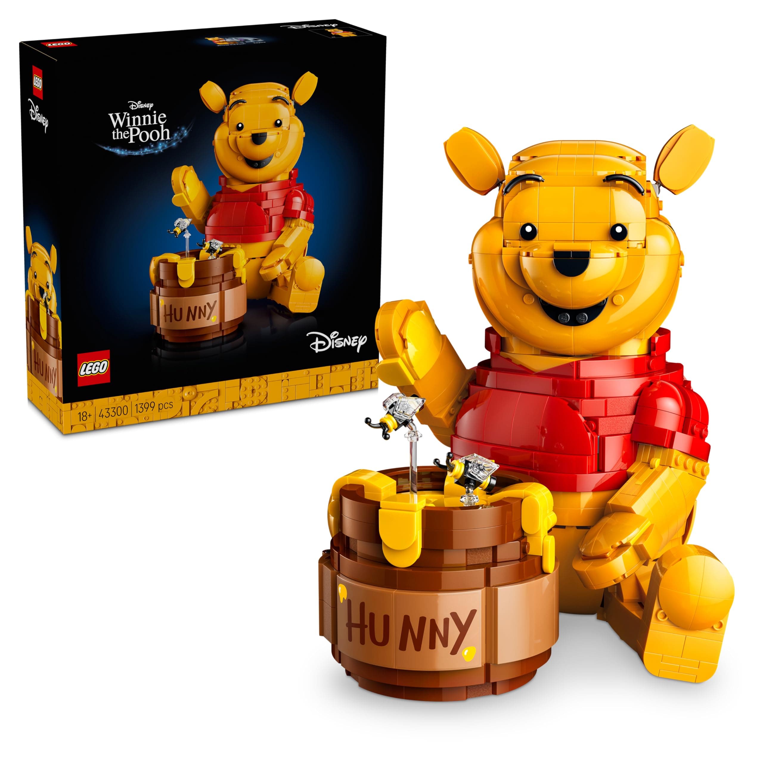 LEGO | Disney Winnie the Pooh - Kit di Modellismo per Adulti - Decorazione di Casa con Vaso di Miele, Minifigure da Collezione e Personaggio di Ih-Oh - Idea Regalo Fai da Te per i Fan - 43300