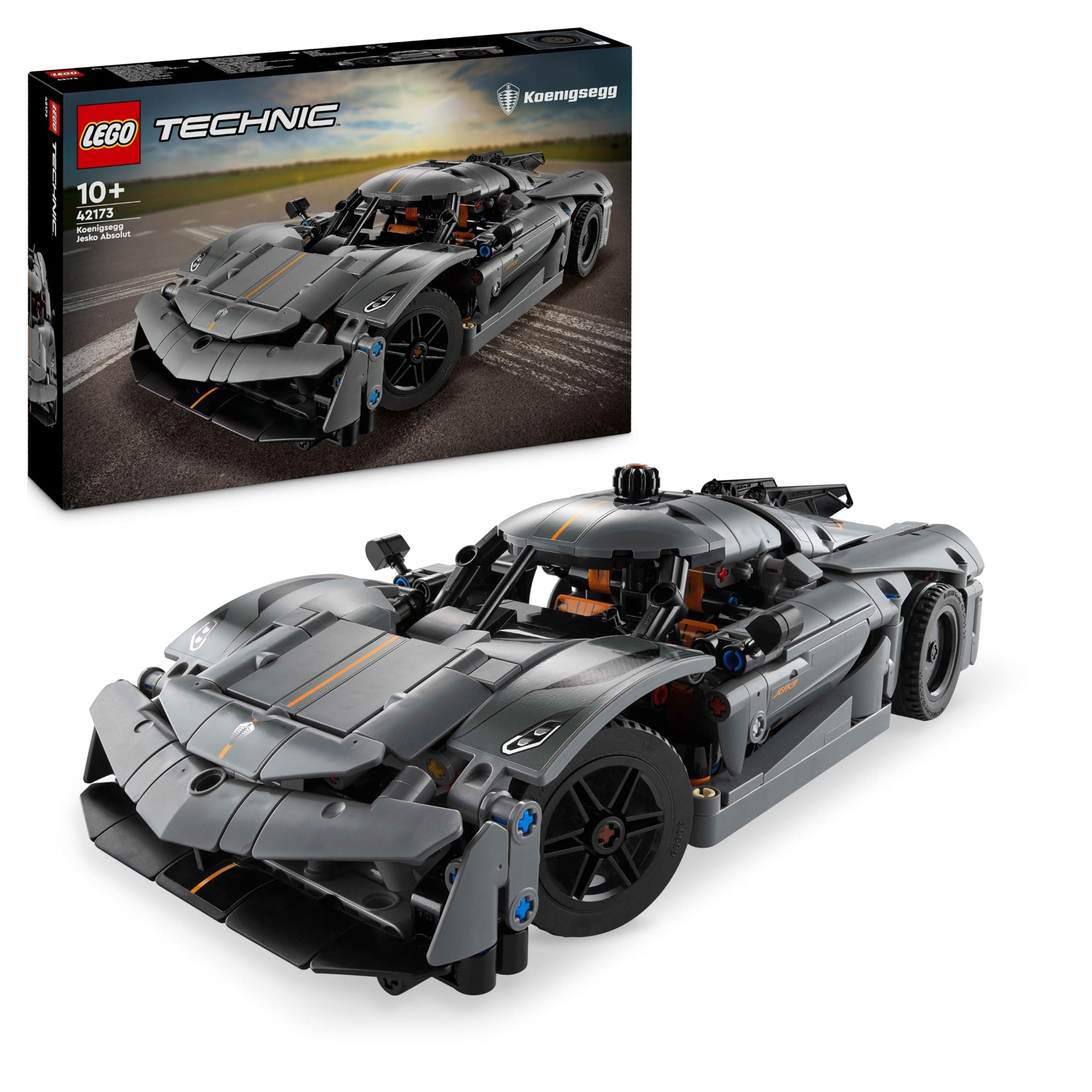 LEGO Technic Hipercoche Koenigsegg Jesko Absolut Gris Coche de Carreras de Juguete de Construcción, Regalo para Niños y Niñas de 10 Años o Más, Kit de Maquetas 42173