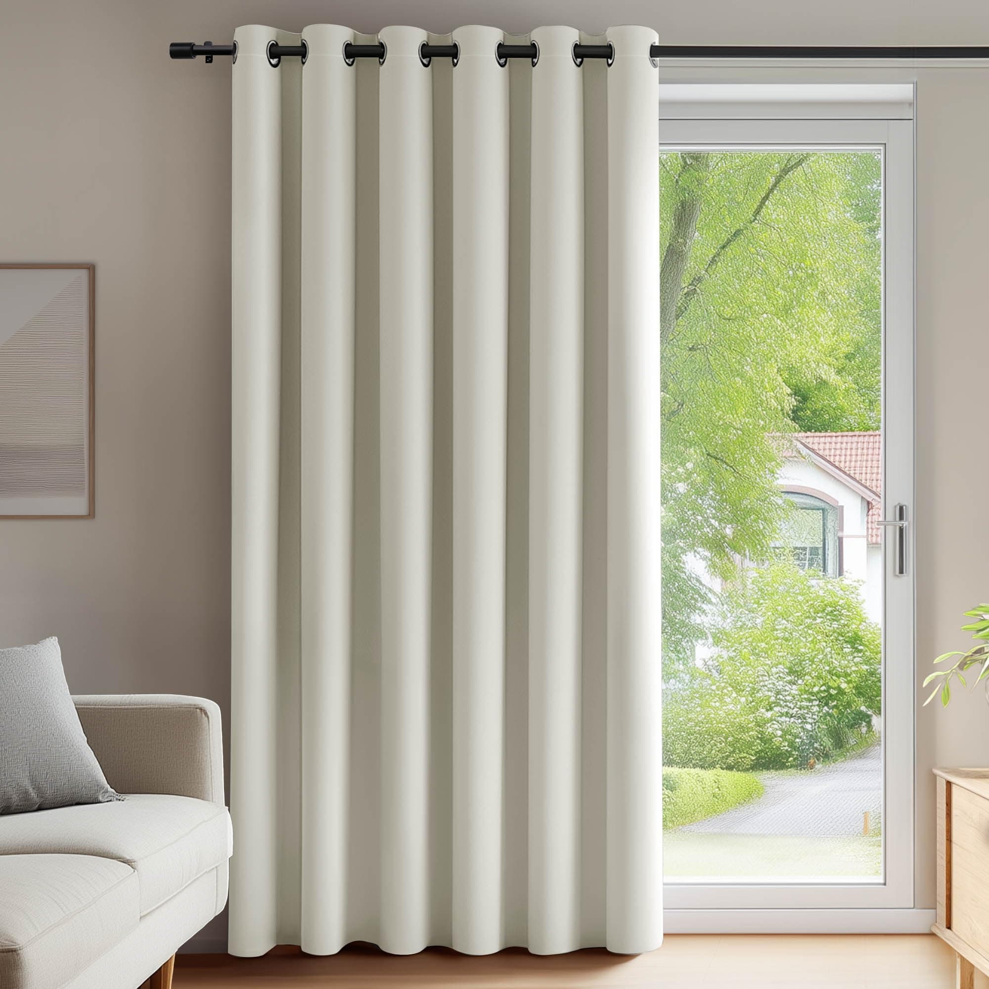 Deconovo Rideaux Occultants Isolant Thermique Anti Froid, 200X290 CM (Largeur X Hauteur), Rideaux pour Salon et Chambre, Design Moderne à Oeillets, Beige, 1Pièces