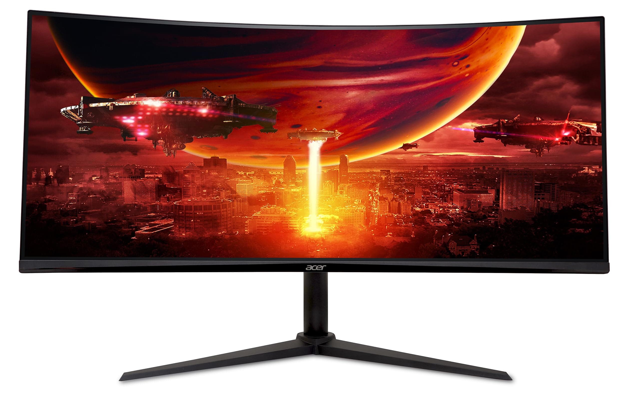acer Nitro XZ342CU V3, Monitor Gaming Curvo 34" Ultra Wide QHD 180 Hz (Curvatura 1500R, 3440x1440, 21:9, 400 Nits, Tiempo de Respuesta 1ms (VRB), FreeSync Premium, 2xHDMI 2.0/1xDP 1.4) Color Negro