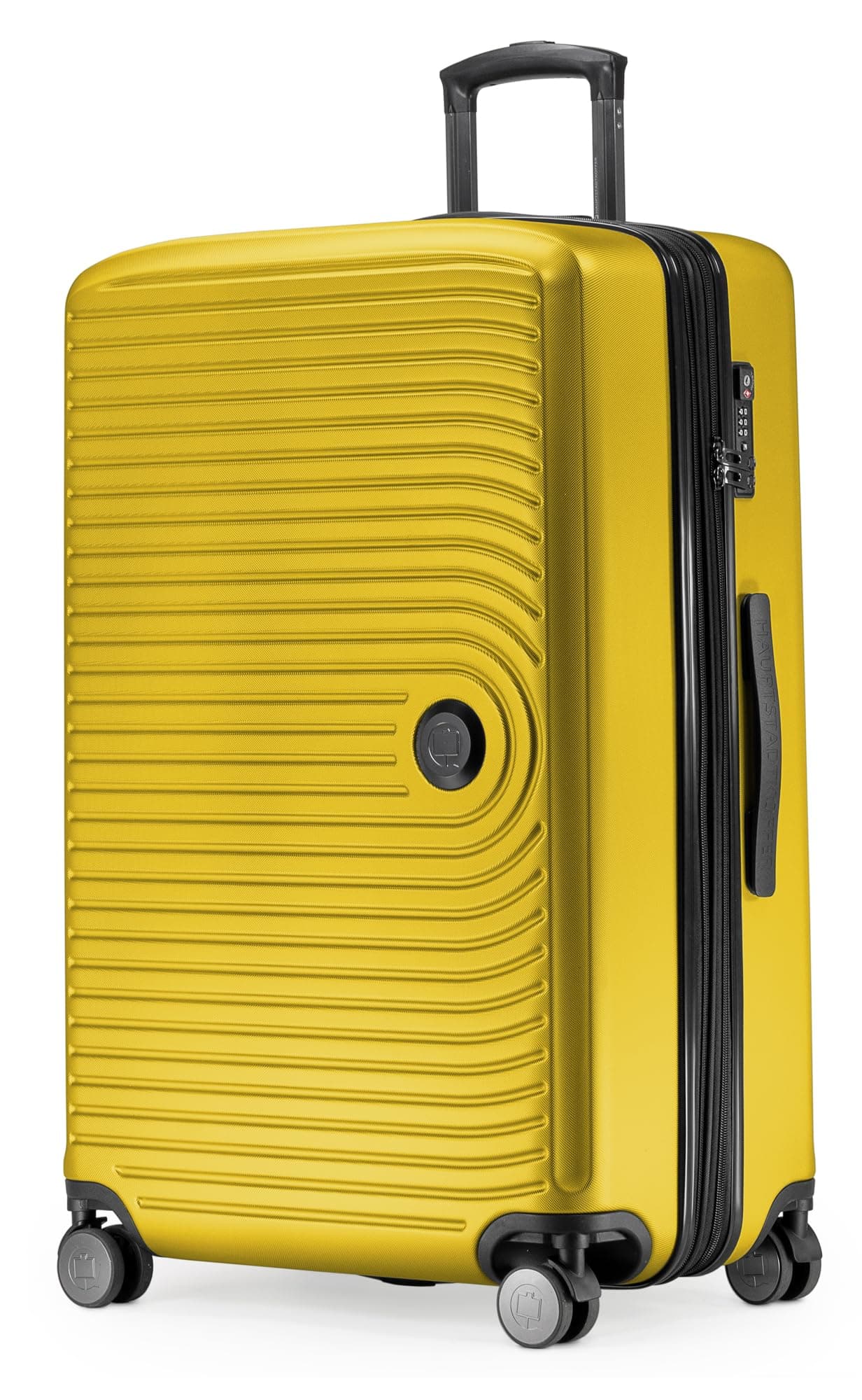Hauptstadtkoffer Mitte - Valigia Rigida Grande, TSA, 4 Ruote, Bagaglio da Stiva con Espansione di Volume di 8 cm, 77 cm, 130 L, Giallo