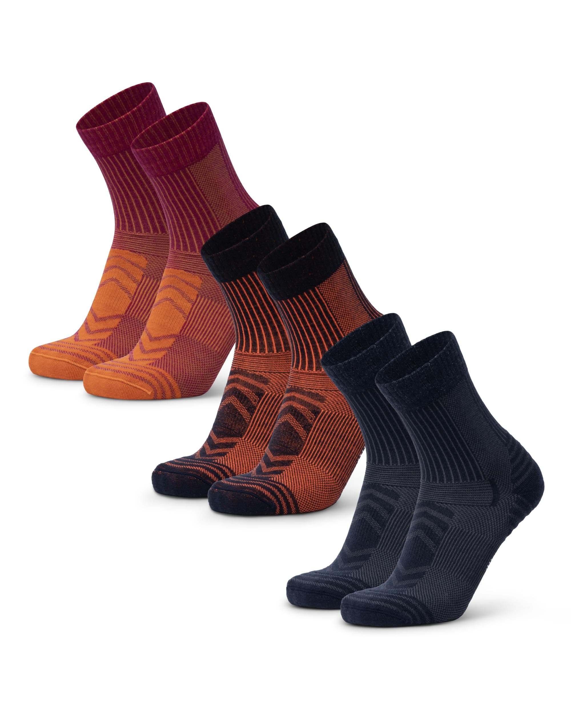DANISH ENDURANCE Calze Trekking Leggere in Lana Merino, Anti-Vesciche, Traspiranti, da Uomo, Donna, Bambino, 3 Paia