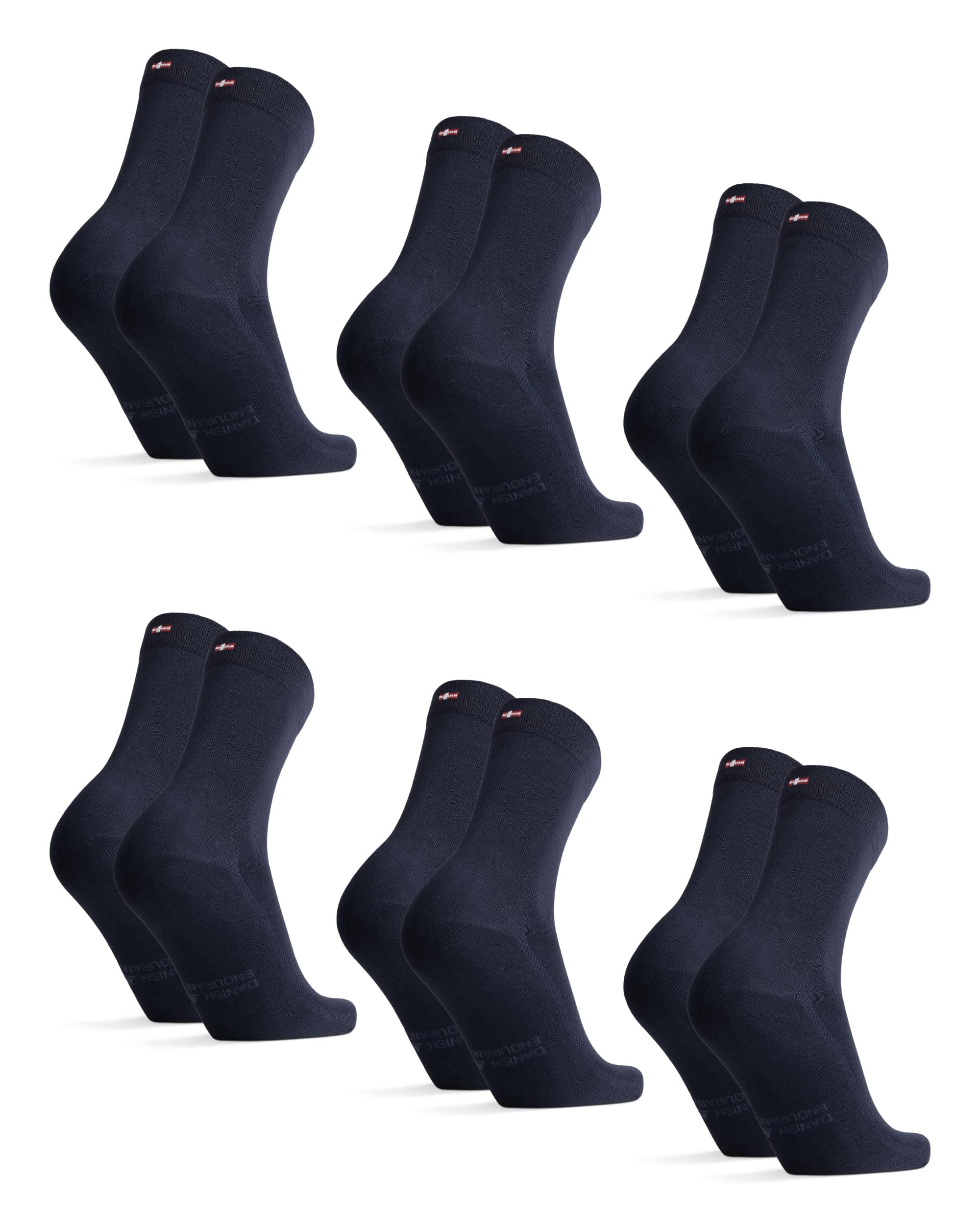 DANISH ENDURANCE Calzini Uomo Fibra di Bambù, Calze Anti-Sudore Traspiranti, Morbide e Classiche, Calze da Lavoro e Uso Quotidiano, 3 o 6 Paia