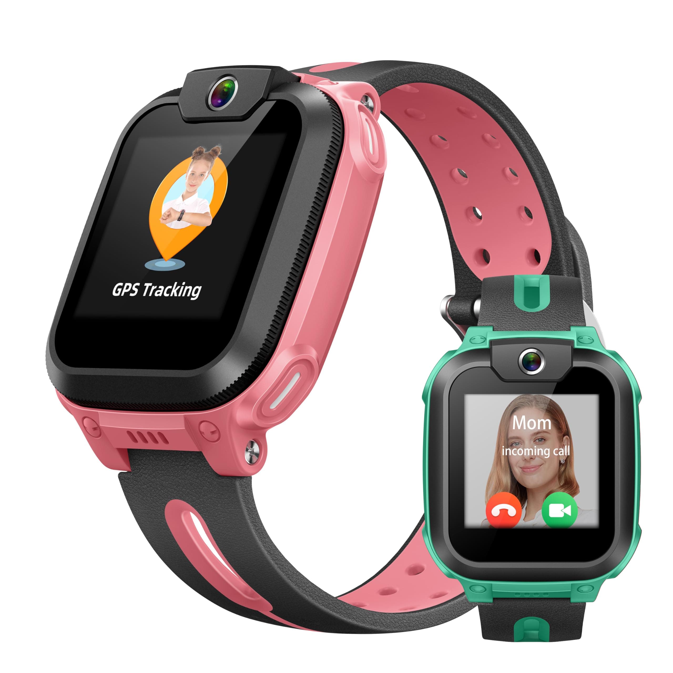 imoo Reloj Teléfono Z1, 4G Smartwatch Niños con Videollamada, Reloj GPS Niños con Localización en Tiempo Real y Resistencia al Agua IPX8, Rosa y Verde