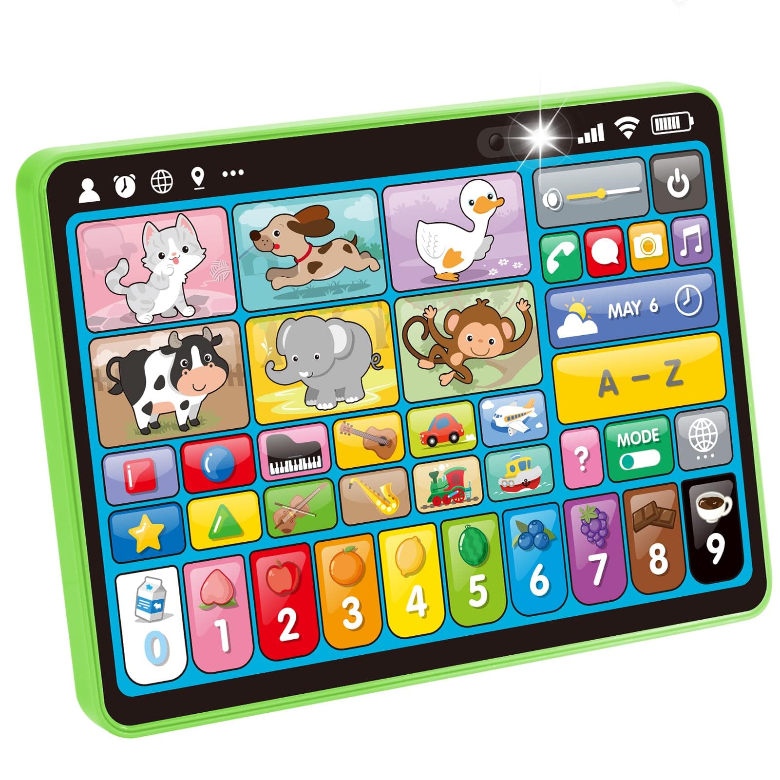 hahaland Tablet para Niños 1 2 años - Musical Panel Educativo Que enseñan Animales, Letras, Números - Tablet Infantil Juguetes Interactivos para niños 2 años - Versión 5 Idiomas