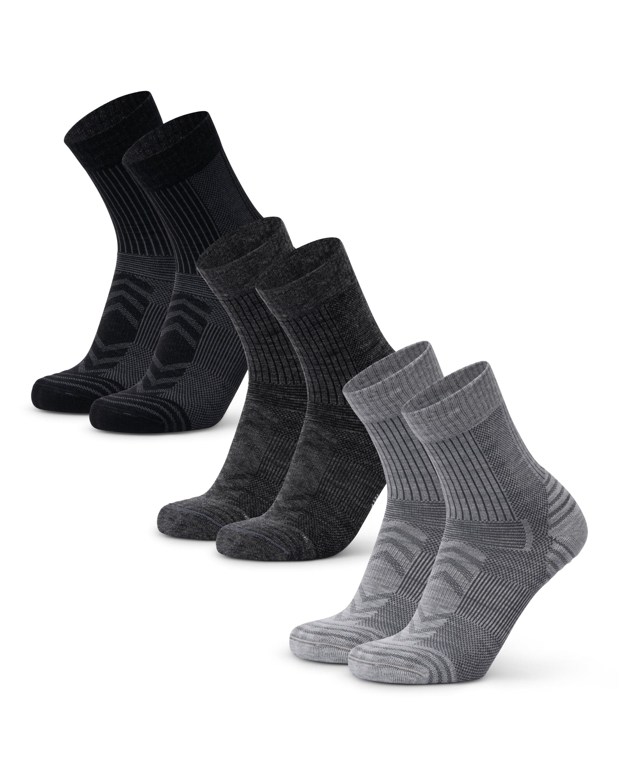 DANISH ENDURANCE Calze Trekking Leggere in Lana Merino, Anti-Vesciche, Traspiranti, da Uomo, Donna, Bambino, 3 Paia