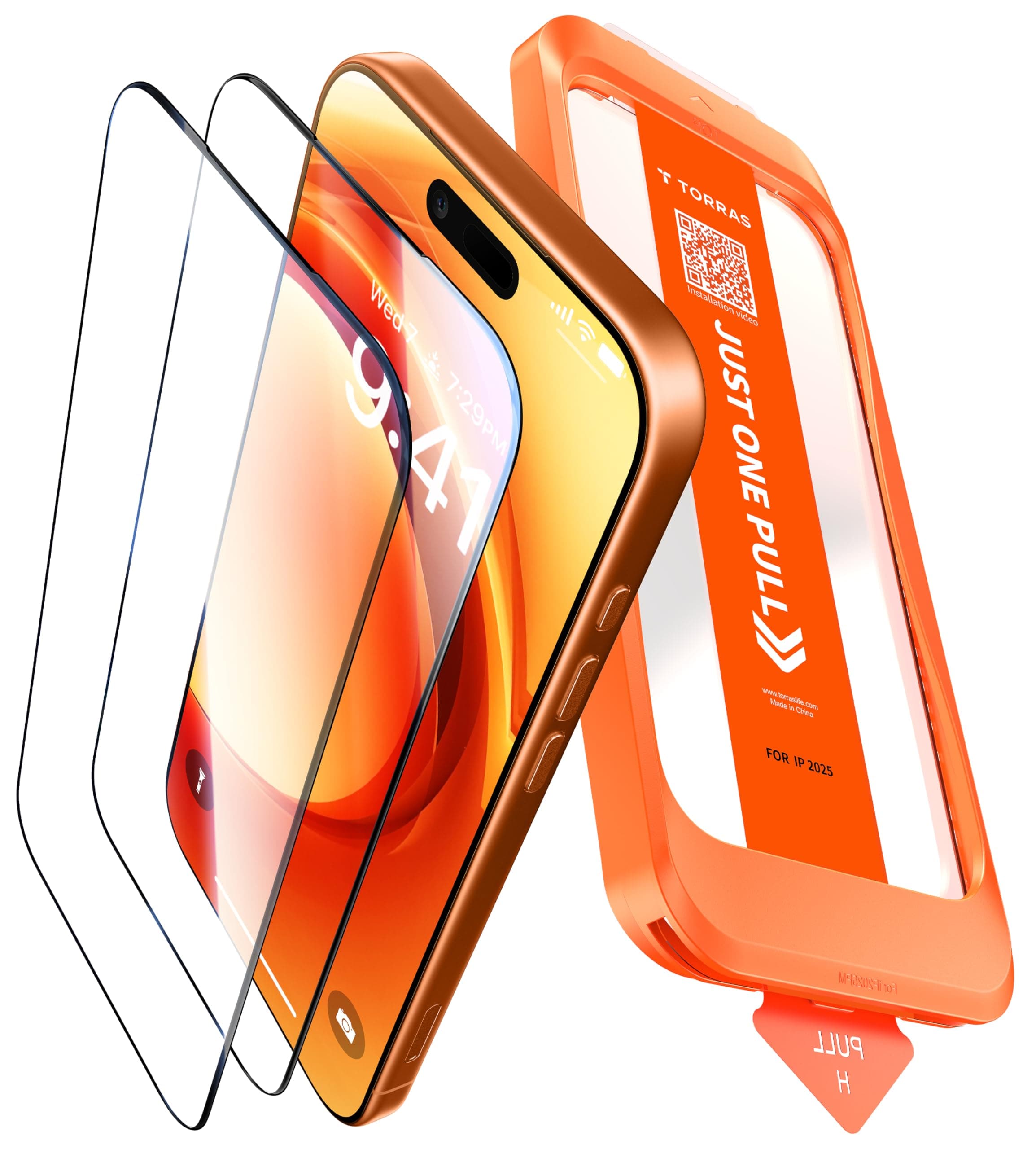 TORRAS Präzise für iPhone 17 Pro für Panzerglas [Full Screen] Exklusive Schutzfolie für iPhone 17 Pro Folie 9H+ glas [Nr.1 Stoßfest], Auto Montage, Kompatibel mit Hülle, 2 Stück