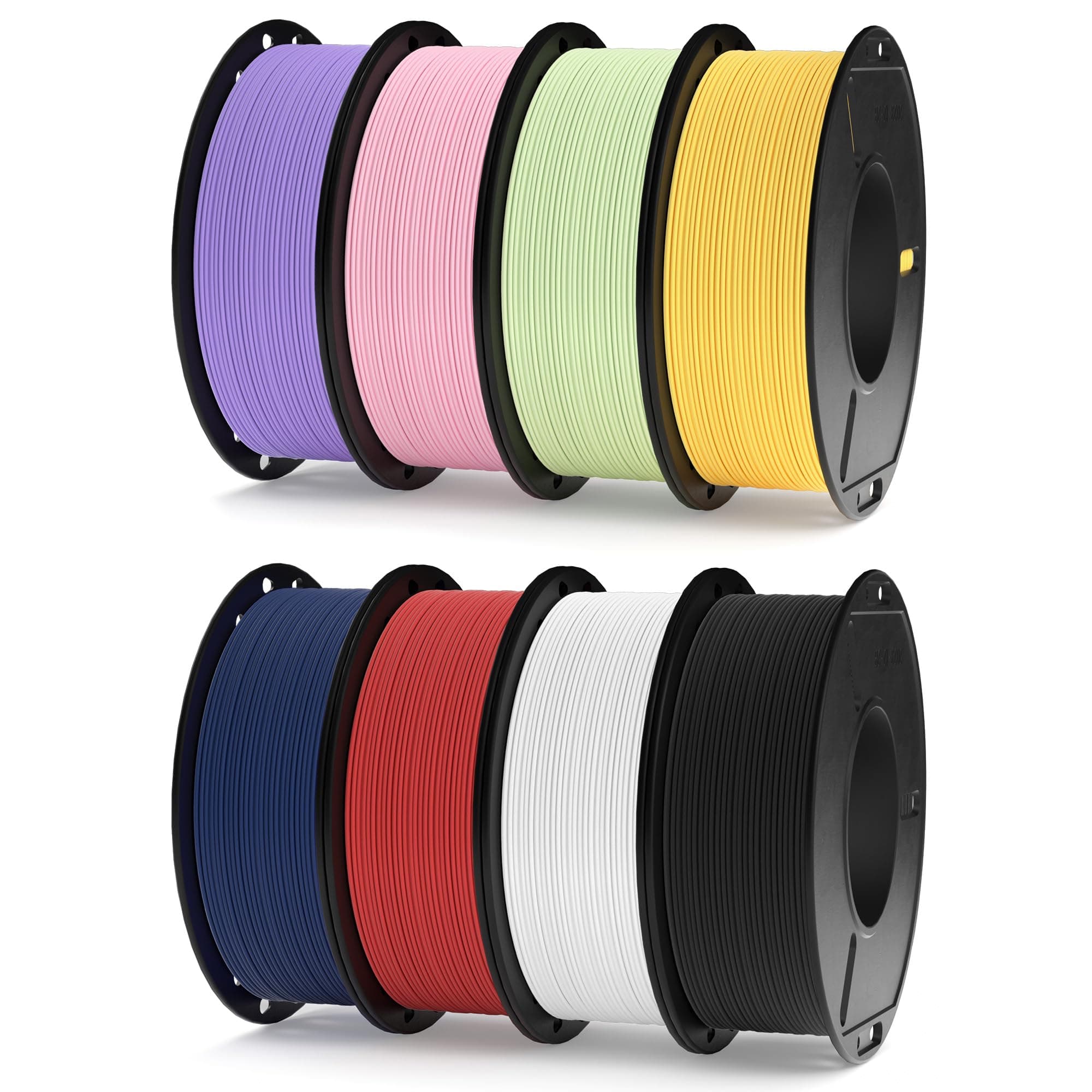 ELEGOO Filamento PLA MATE 1.75 250G Bobinas, 8 Rollos Multicolor, 250G por Carrete, Precisión Dimensional +/- 0.02 mm, Compatible con la Mayoría de Impresoras 3D
