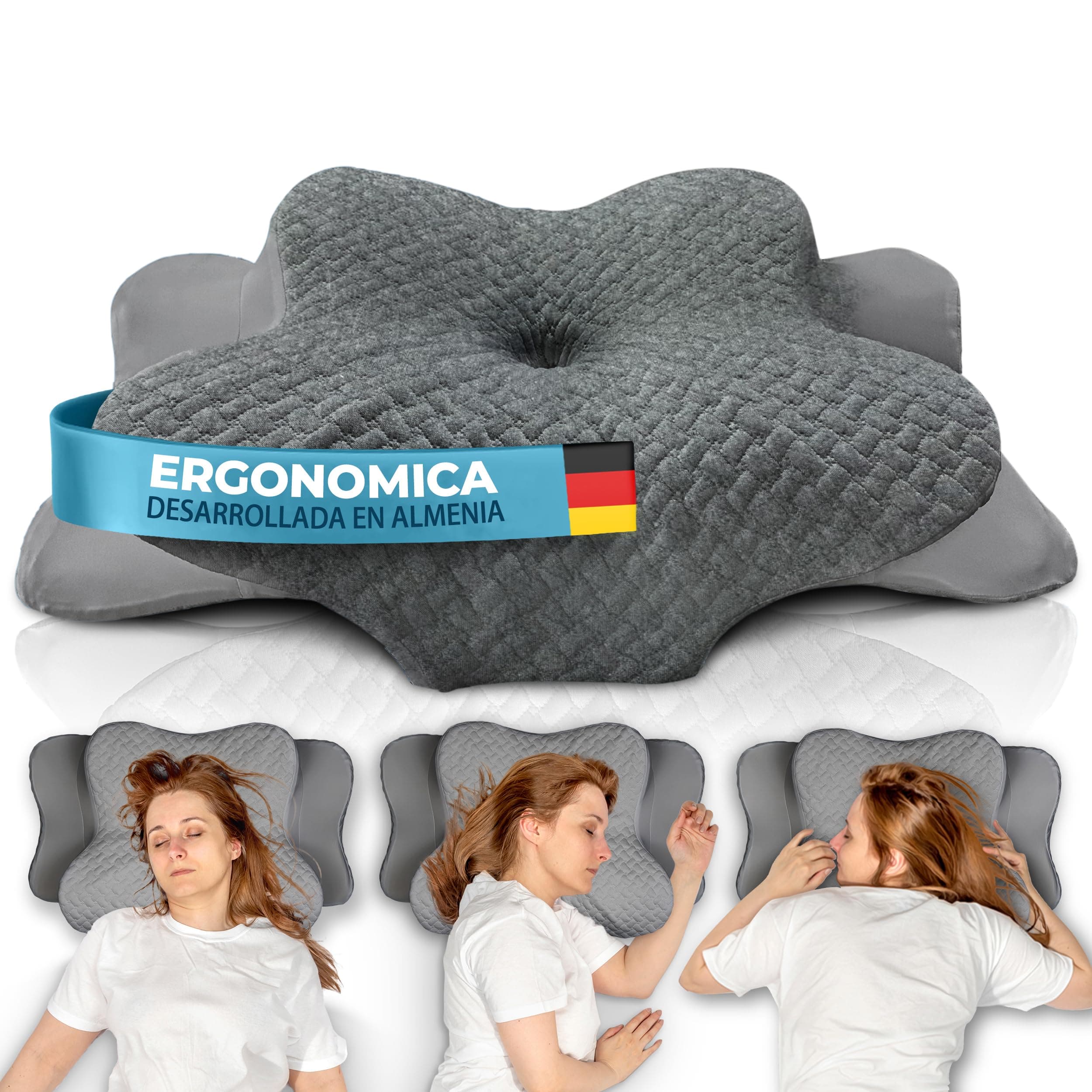 Glückstoff® Almohada de Memory Foam [para Todas Las Posiciones DE Descanso] – Almohada Ergonómica de Memory Foam – Almohada Suave para Cabeza y Cuello – Almohada Transpirable con Funda de Bambú