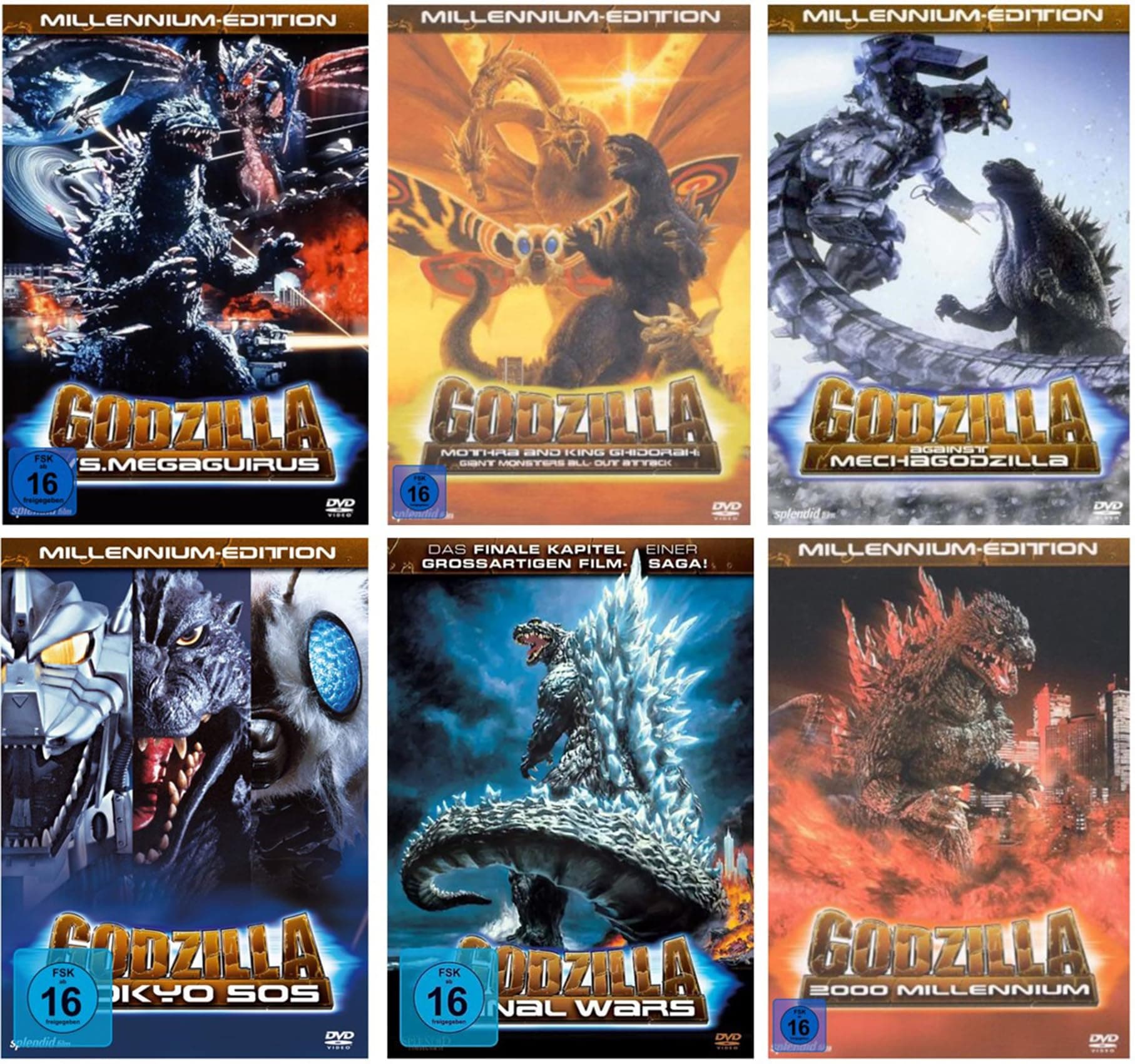 Godzilla Millennium Edition - Alle 6 Kaiju Klassiker der Millennium Ära auf 6 DVDs in einer Collection - Preisgekrönte Monster Filme aus den legendären Toho Studios in Real und Animation