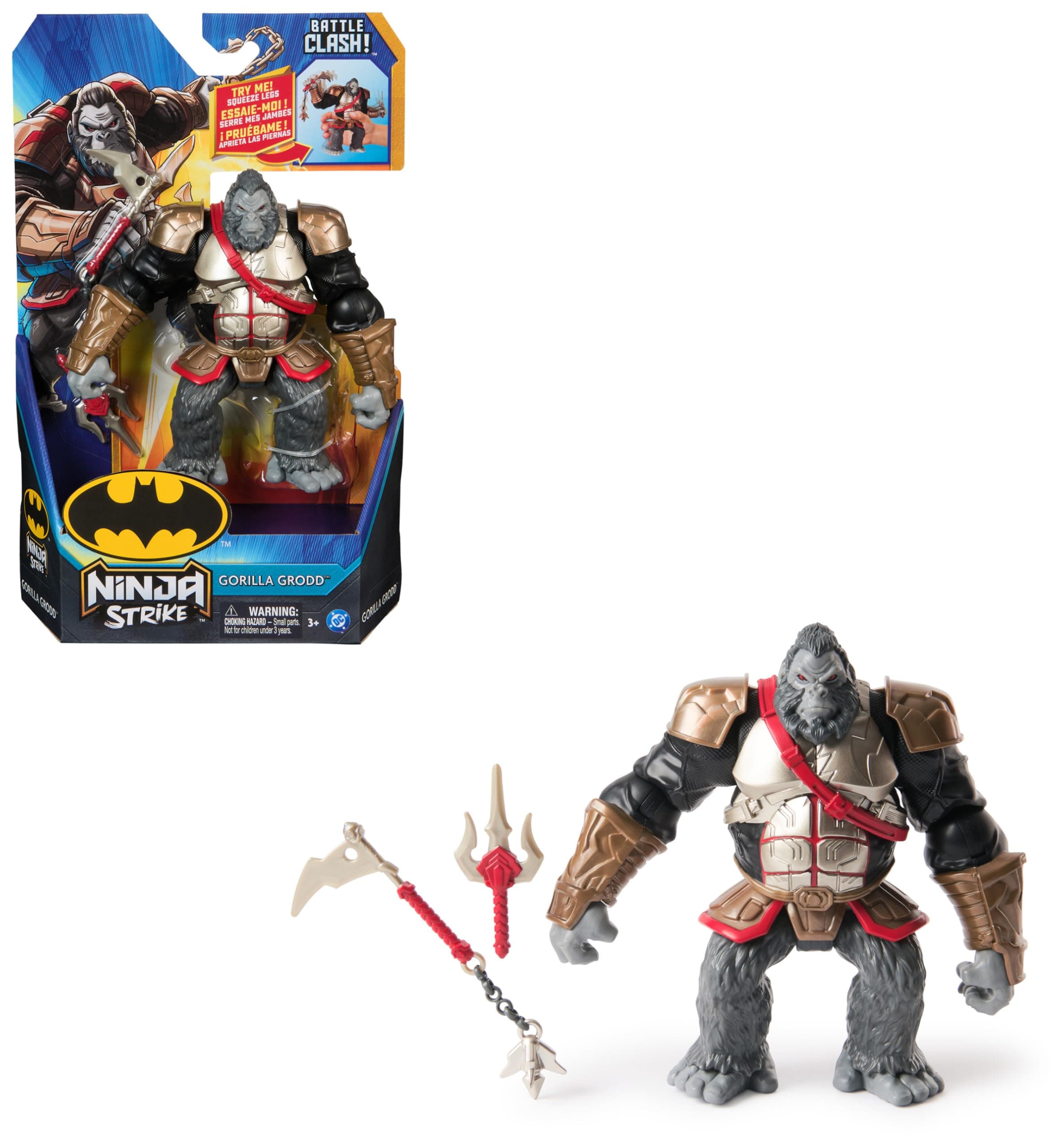 DC Comics, Batman Ninja, 15cm Gorilla Grodd Action-Figur, Battle Moves, mit Zubehör, ab 4 Jahren