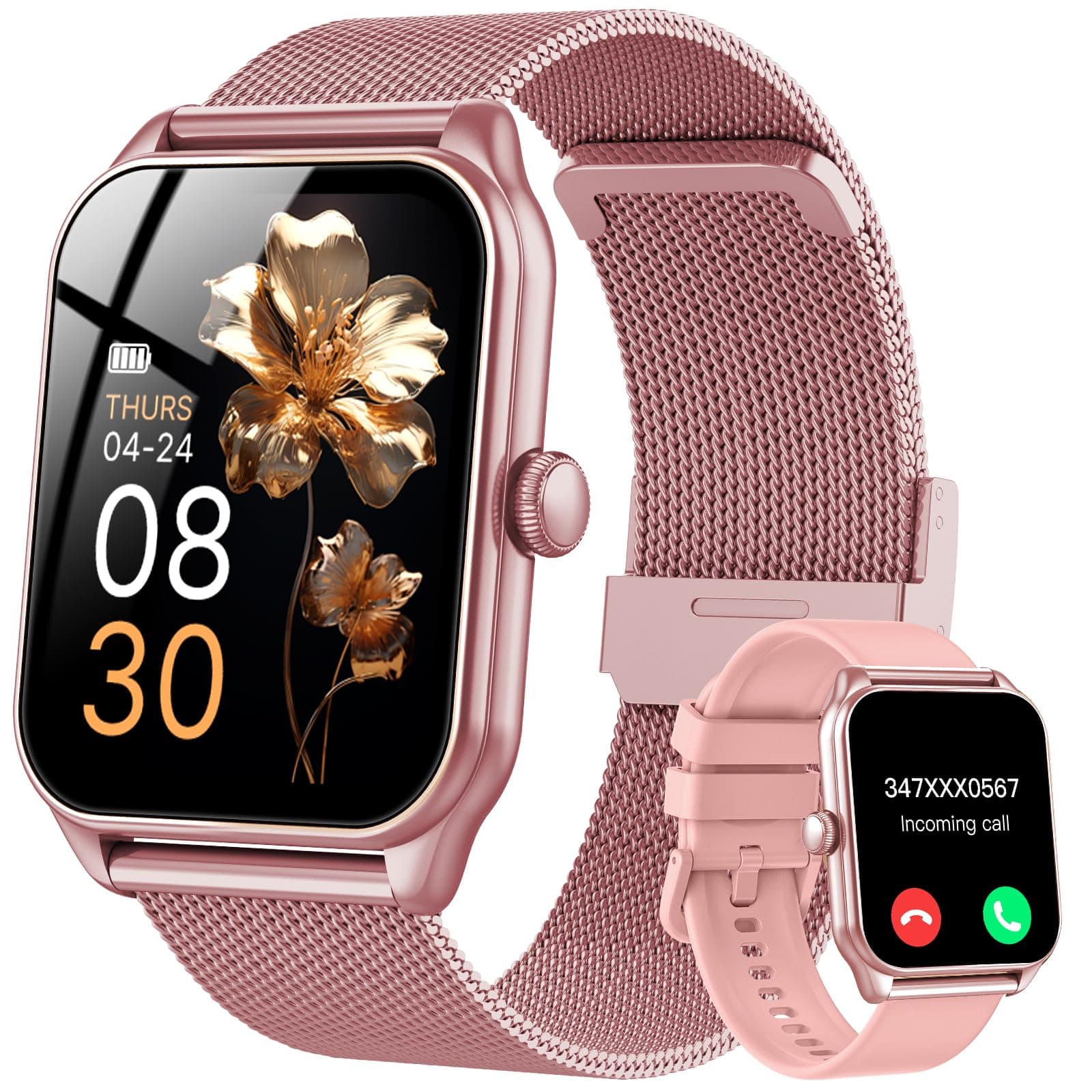 Smartwatch Donna, 1,83" HD Orologio Smartwatch Donna con Chiamate Bluetooth, 120+ Modalità Sport, Monitoraggio Salute 24/7, Impermeabile IP68, Fitness Tracker Compatibile con Android e iOS, Rosa pink