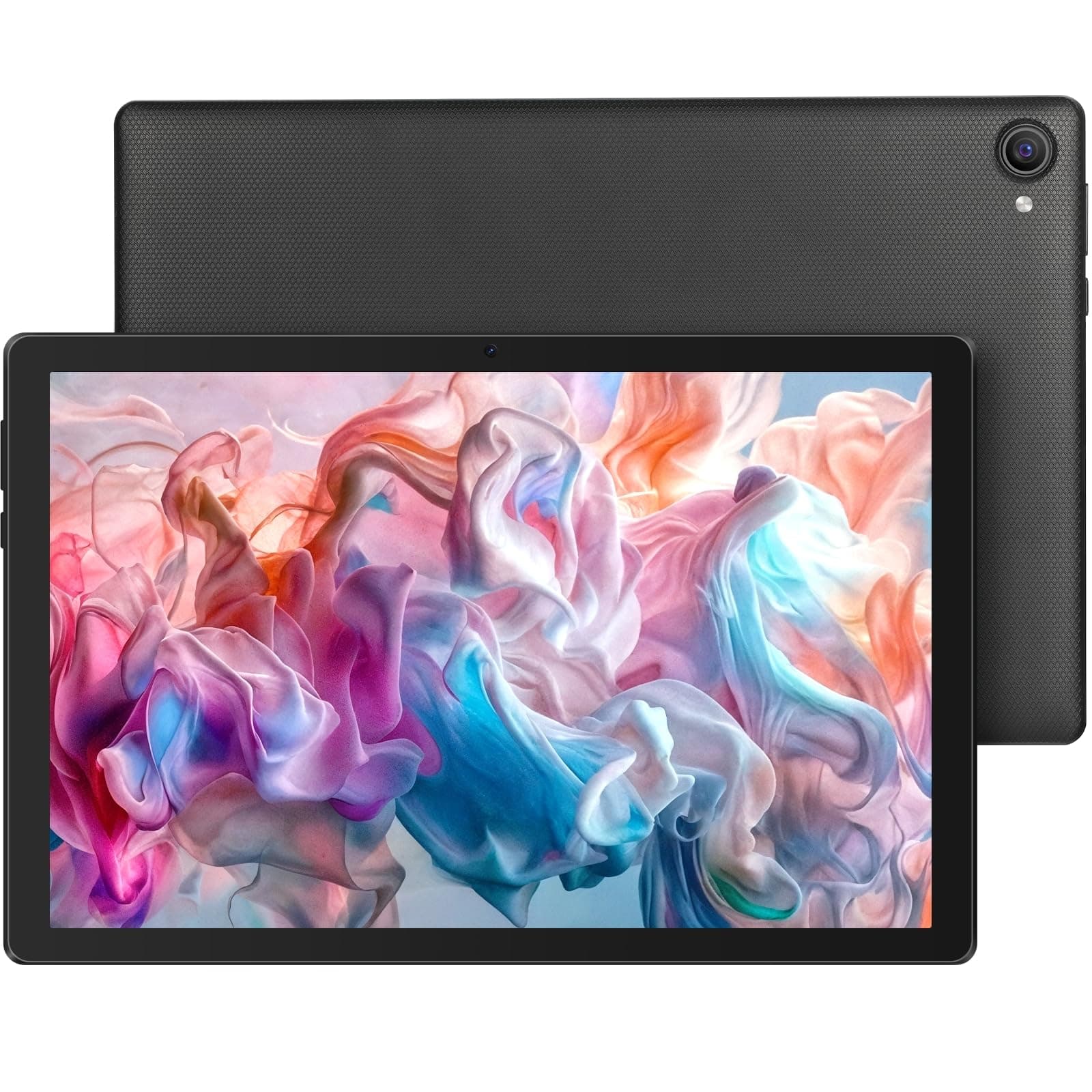 Laptok Tablet, 10 Pollici Android Tablet Octa-Core, 64GB ROM 1TB Espandibili, WiFi 6, BT 5.3, Face ID, Schermo 1280x800 HD IPS, Widevine L1, Doppia Fotocamera 5MP+8MP, 5000mAh（Nero）