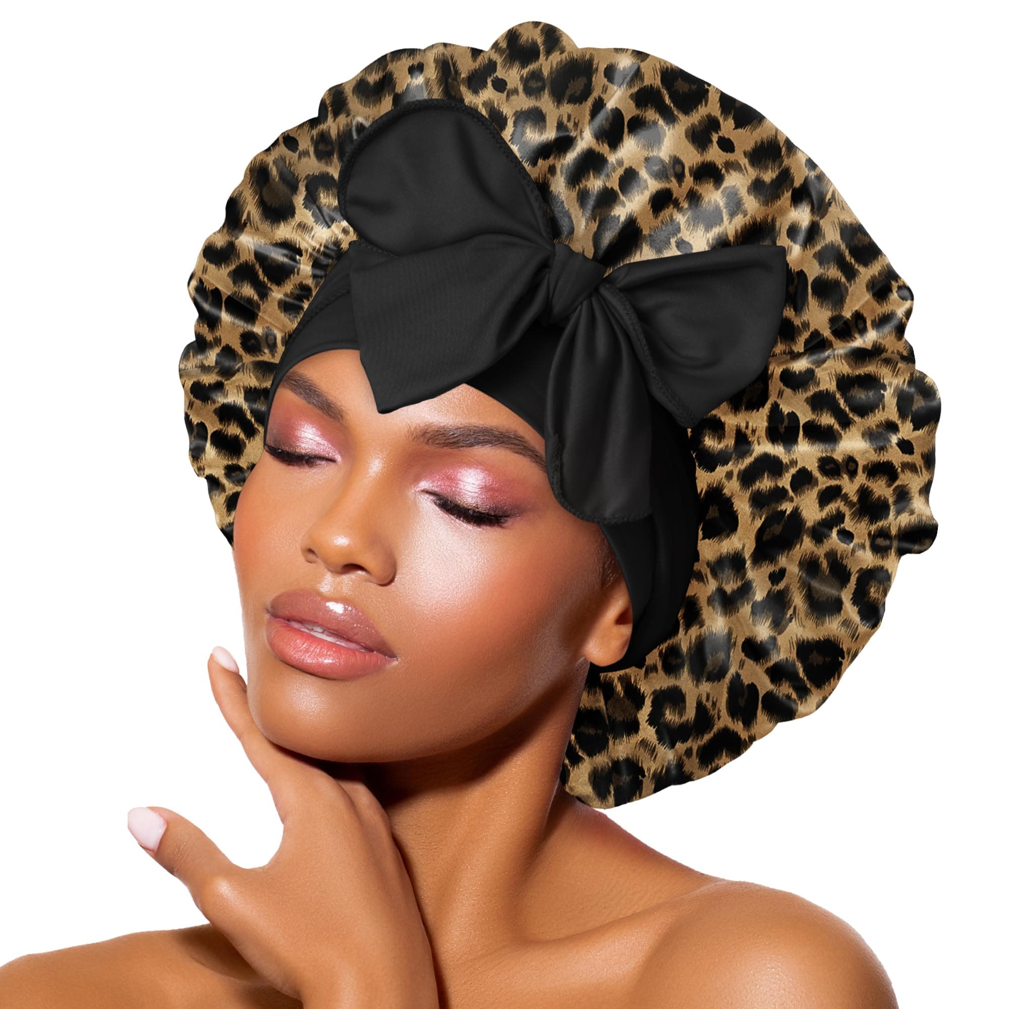 BONNET QUEEN Cuffia Seta Capelli Notte Regolabili Cuffia Capelli Ricci Bonnet con Lacci Lunghi Morbida e Protettiva