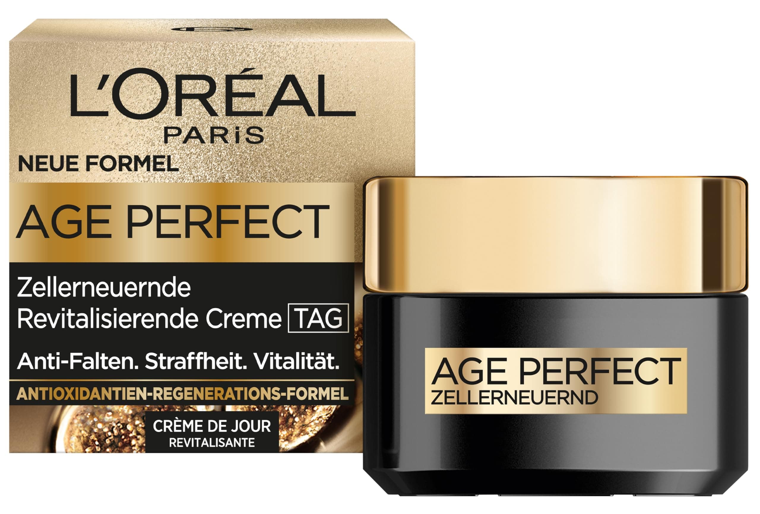 L'Oréal Paris Tagespflege für Frauen: schützt die Hautzellen vor freien Radikalen und mildert Faltenmit Neohesperidin und Vitamin E, Age Perfect Zell Renaissance1x 50ml
