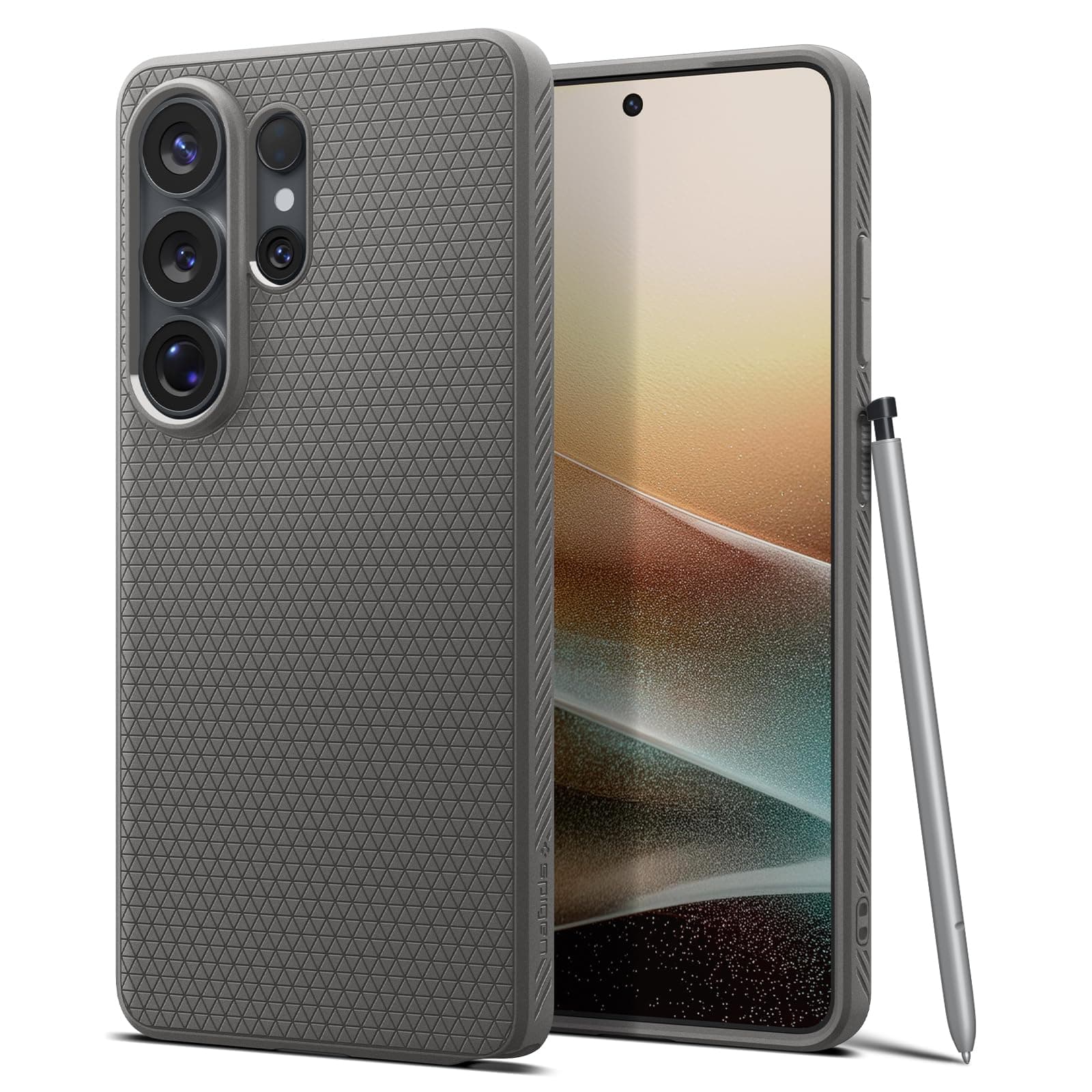Spigen Liquid Air für Samsung Galaxy S26 Ultra Hülle [rutschfest] Slim TPU mit Truss-Design, Militärgeprüfter Schutz, Sound Tunnel Technologie Case Handyhülle –Marble Gray