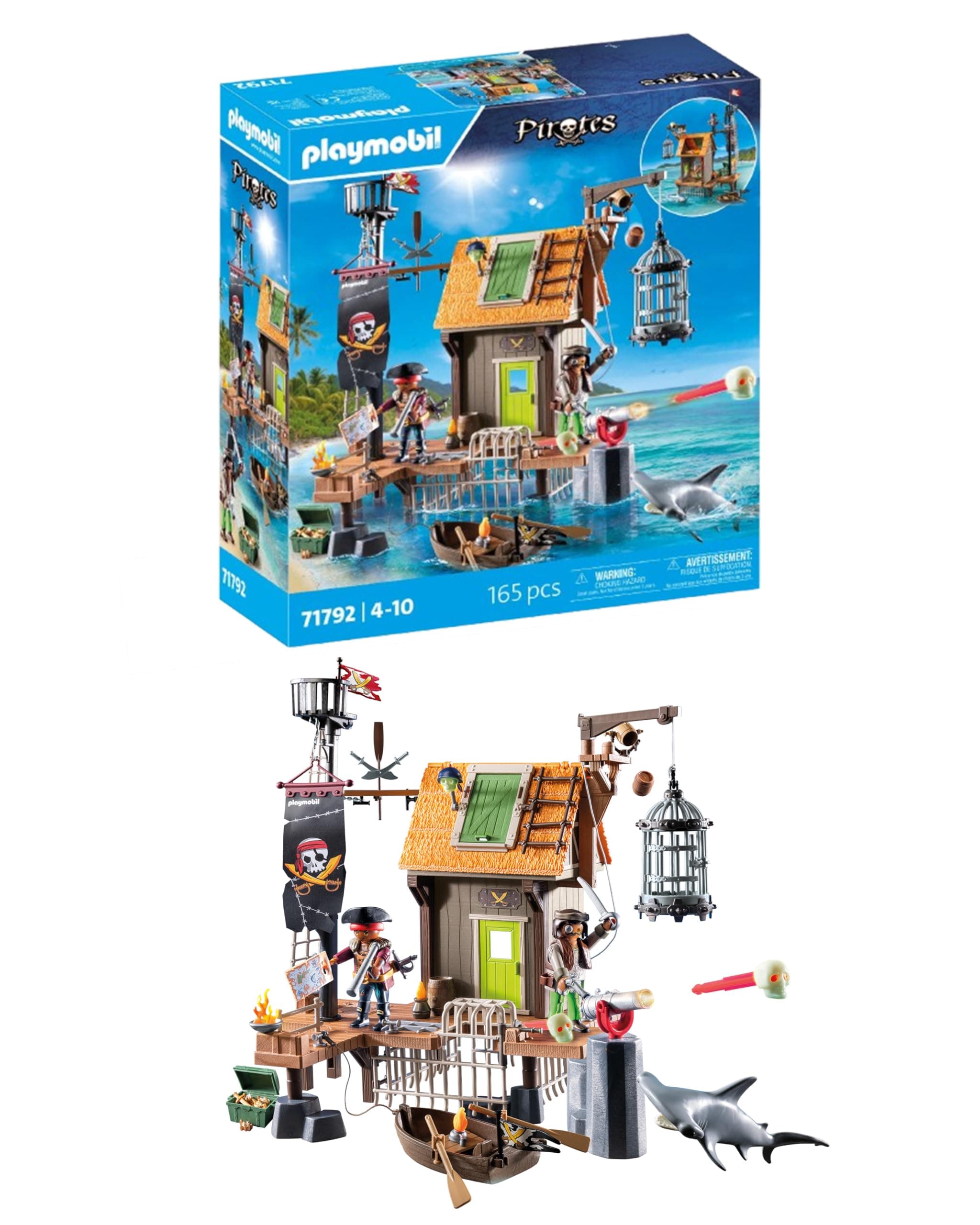 PLAYMOBIL | Pirates | Port Pirate avec Prison de Corsaires | Figurines de Pirates | Jouets de Pirates | Jouet pour Enfants dès 4 Ans | 71792