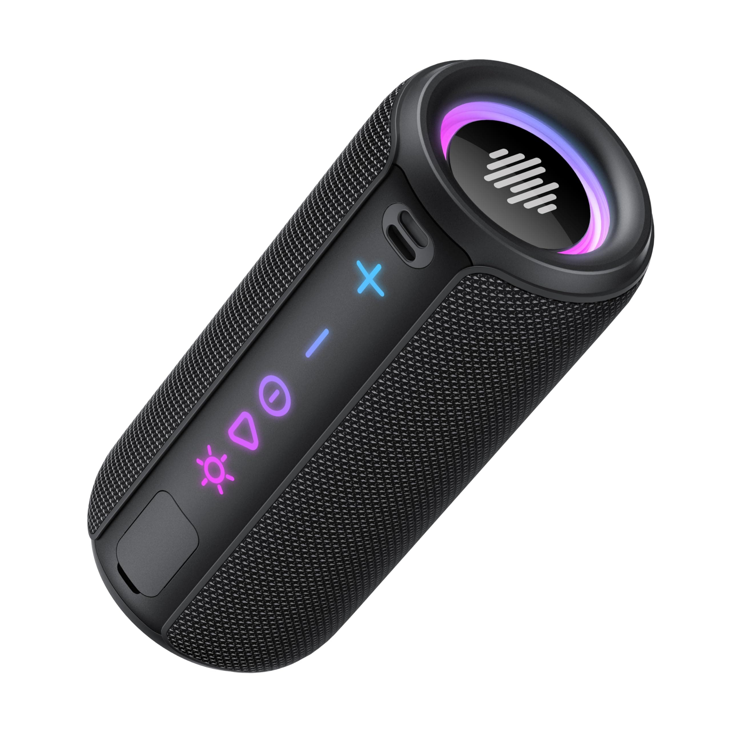 Enceinte Bluetooth Puissante 5.4 sans Fil avec Bass Puissantes, Haut-Parleur Portable 30W, Autonomie 30H,Son Surround à 360 degrés,Appairage TWS,IPX7,AUX,TF Carte,pour l'extérieur/La Fête/Voyage, Noir