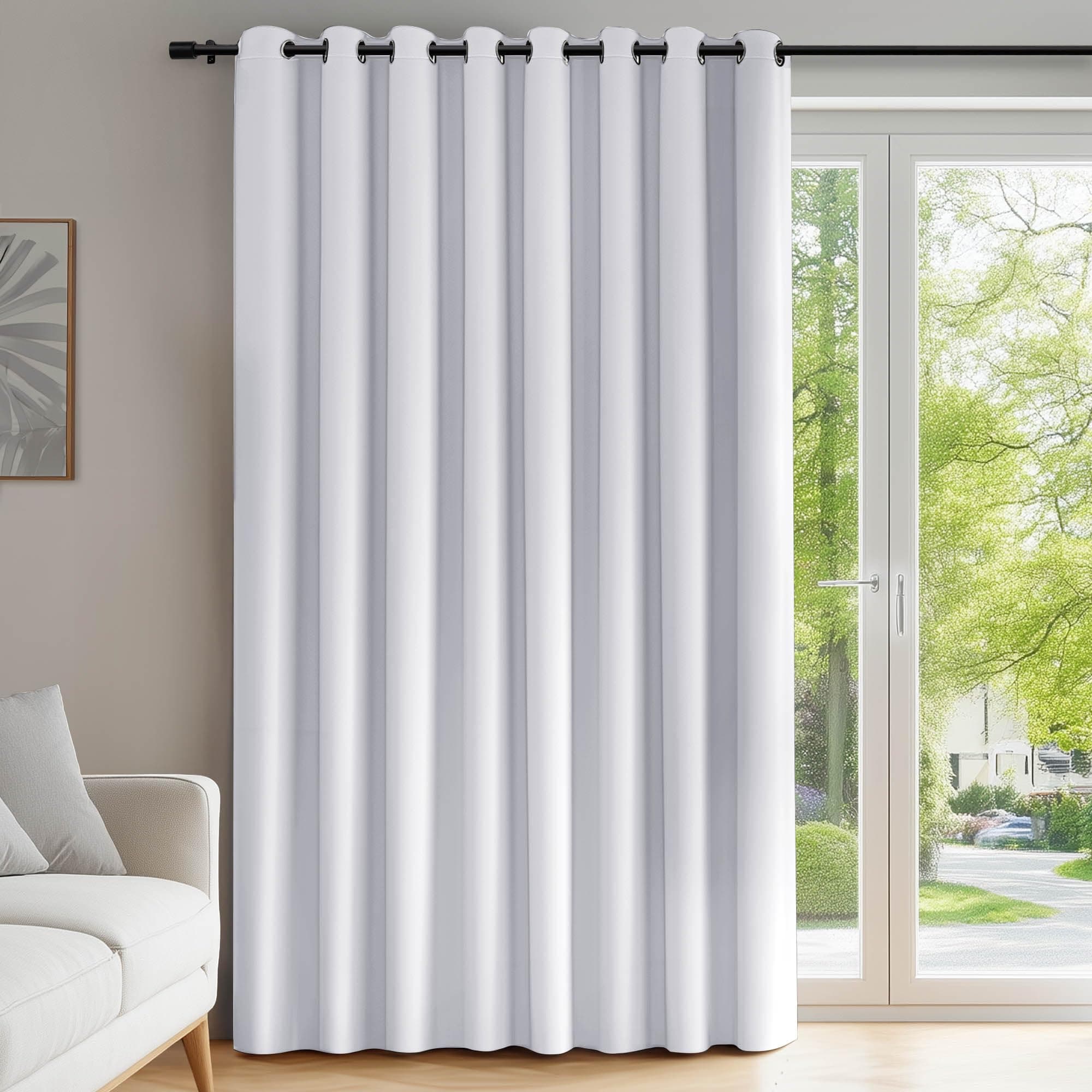 Deconovo Oscuranti per Interni Camera da Letto 260 CM Altezza, Oscurante Termica Isolante con Anelli per Finestre Moderne 1 Pannello, 254 * 260 CM, Grigio Perla